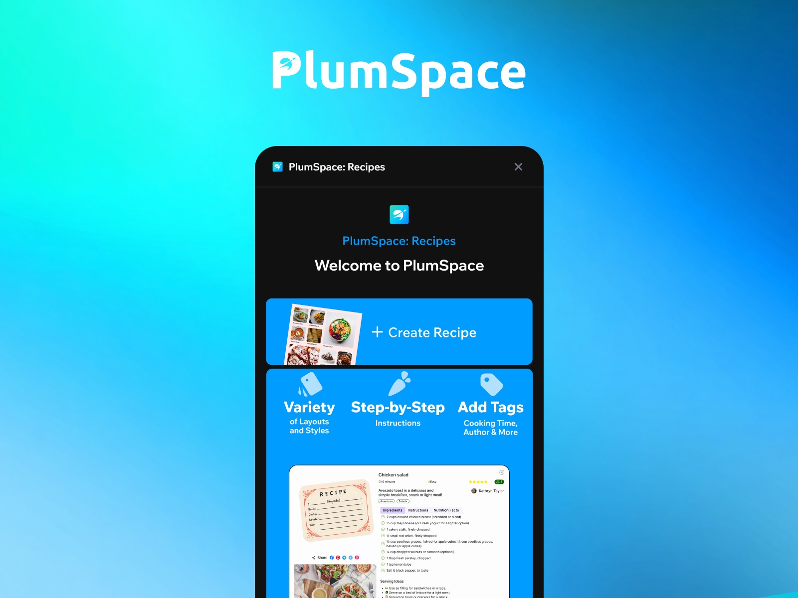 Thumbnail 1 for PlumSpace: Recipes Kit, a Framer Marketplace template by PlumSpace.