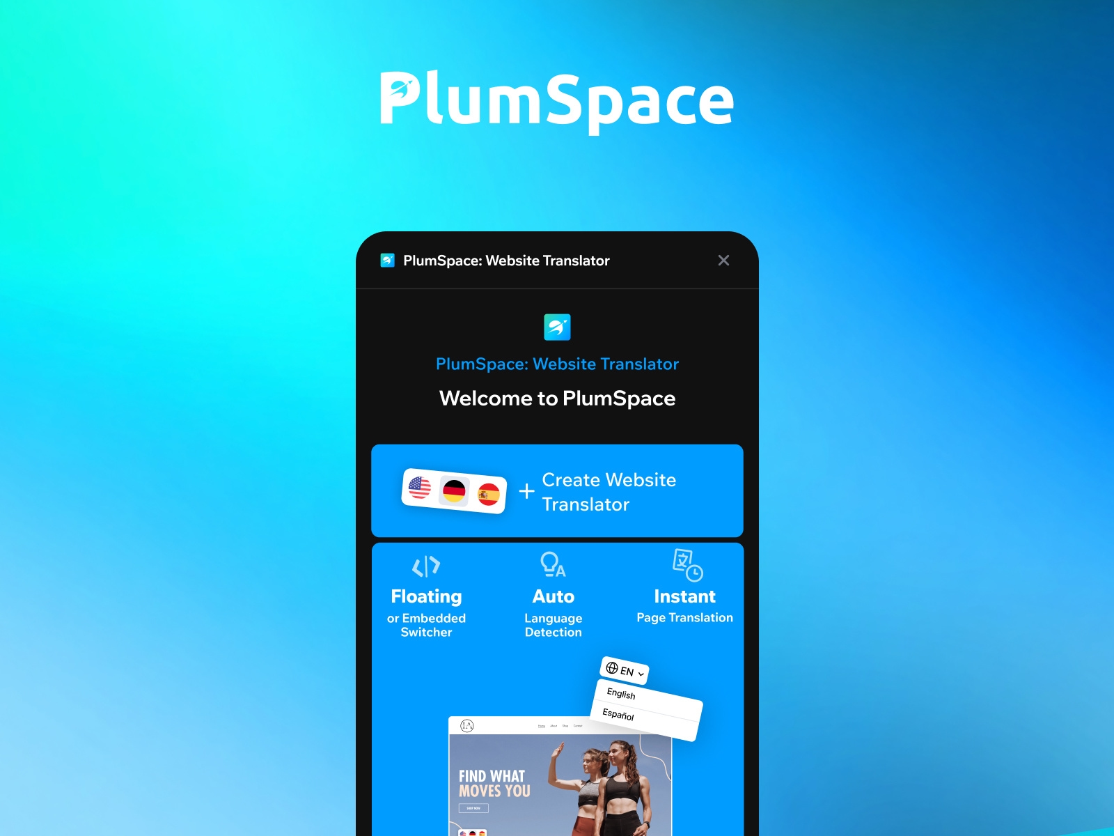 Thumbnail 1 for PlumSpace: Website Translator, a Framer Marketplace template by PlumSpace.