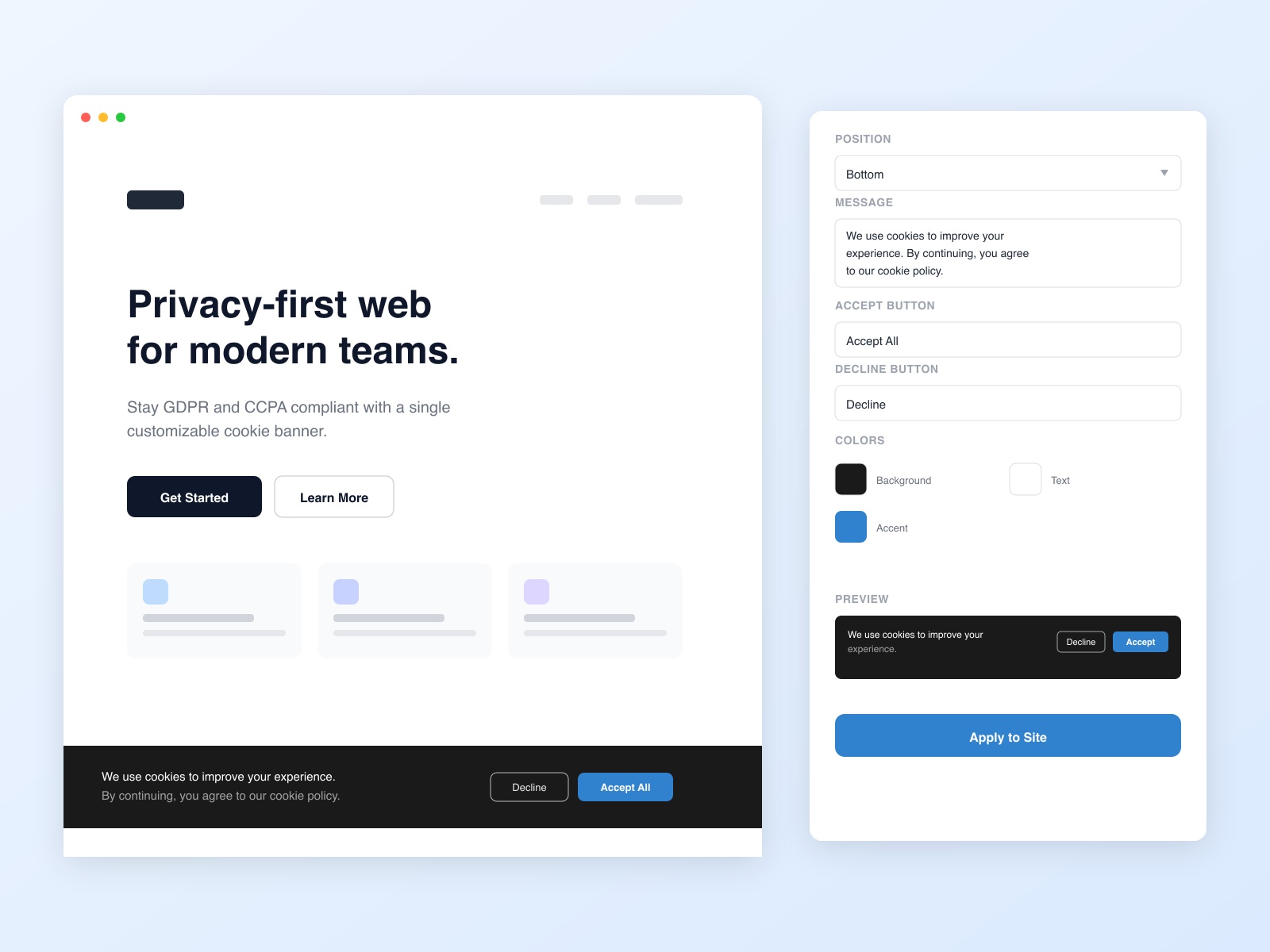 Thumbnail 1 for Cookie Guard, a Framer Marketplace template by 덕기 김.