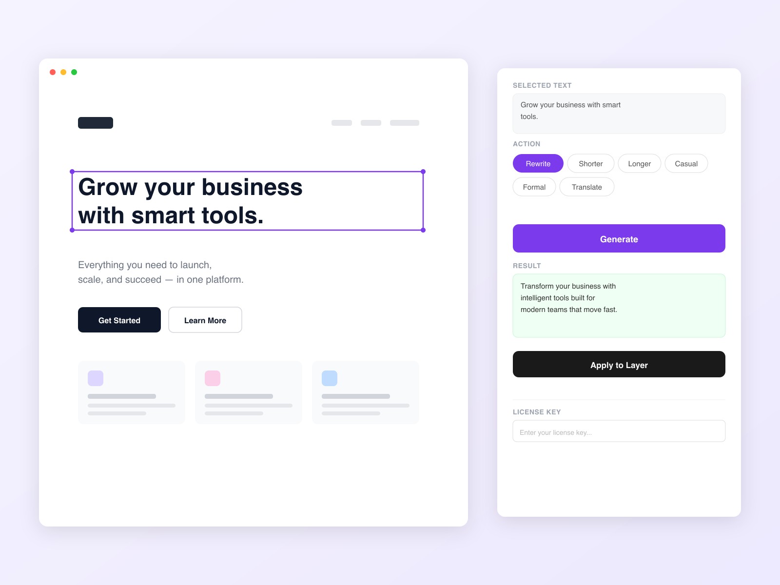 Thumbnail 1 for AI Copy Generator, a Framer Marketplace template by 덕기 김.
