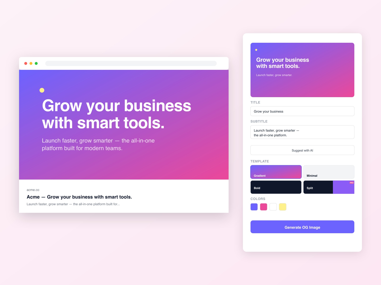 Thumbnail 1 for OG Image Generator, a Framer Marketplace template by 덕기 김.