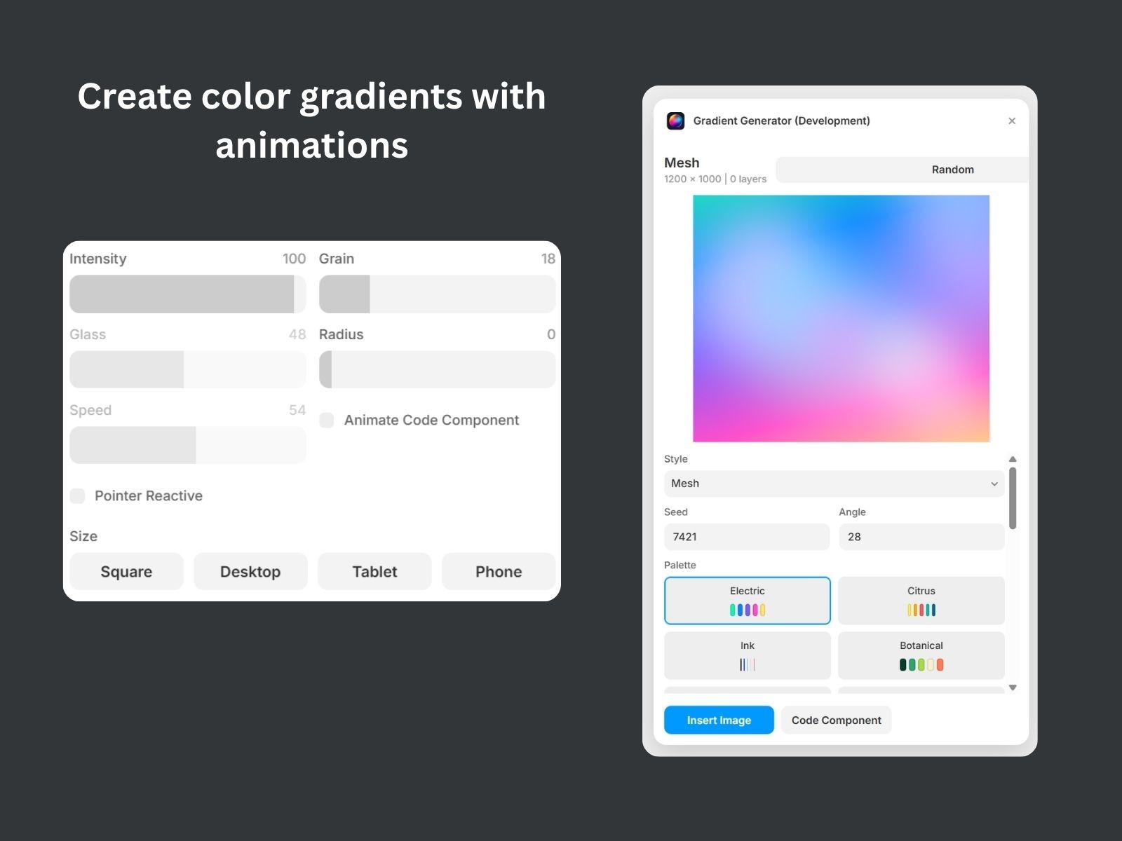 Thumbnail 2 for Gradient Generator, a Framer Marketplace template by Noel Dario Andres.