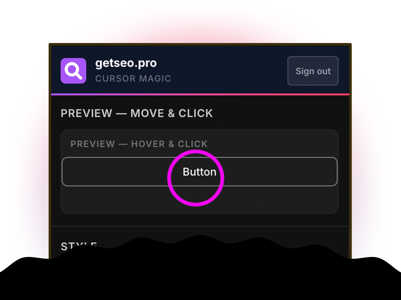 Thumbnail 1 for Cursor Play by getseo.pro, a Framer Marketplace template by getseo.pro _.