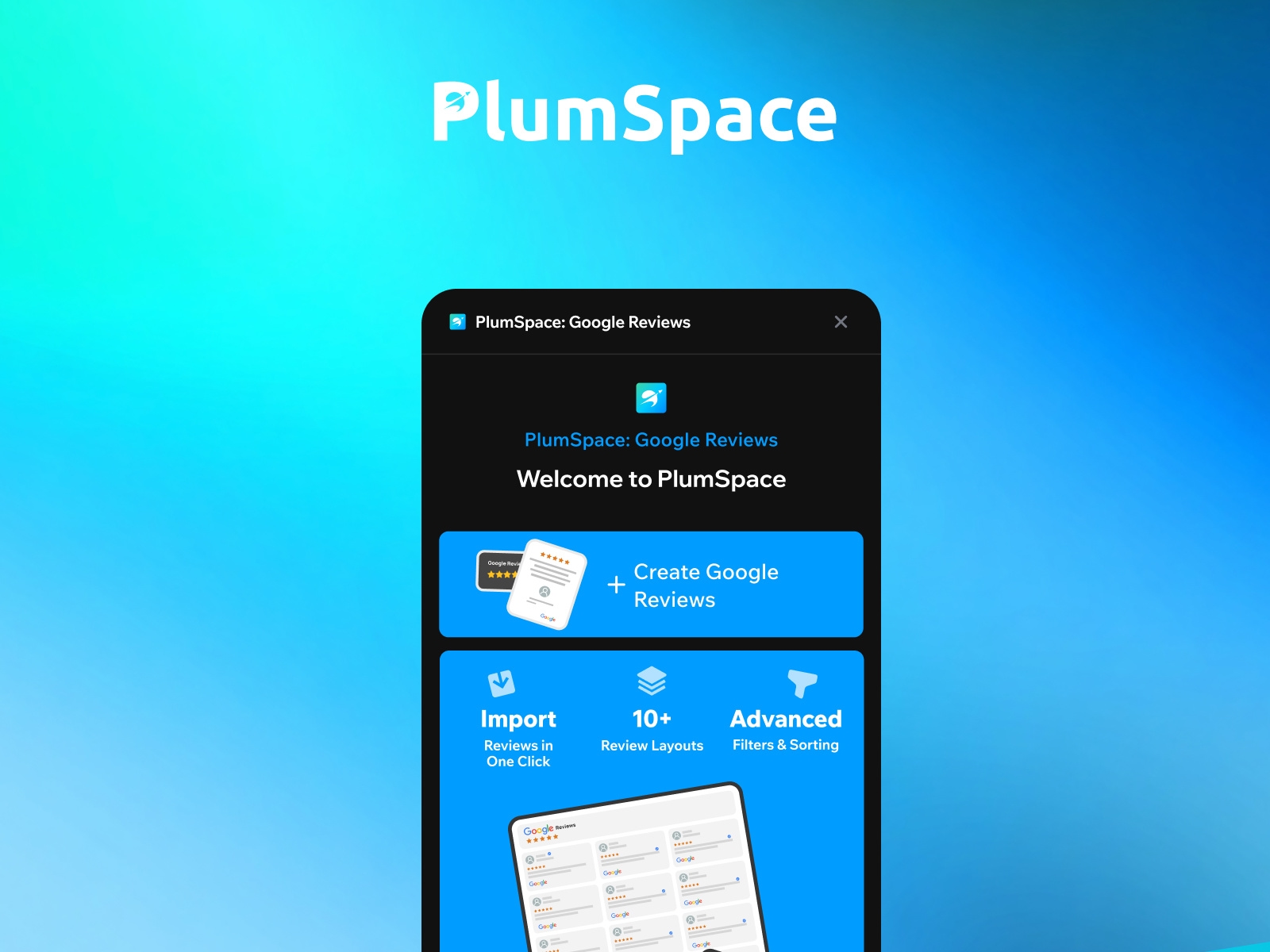 Thumbnail 1 for PlumSpace: Google Reviews Importer, a Framer Marketplace template by PlumSpace.