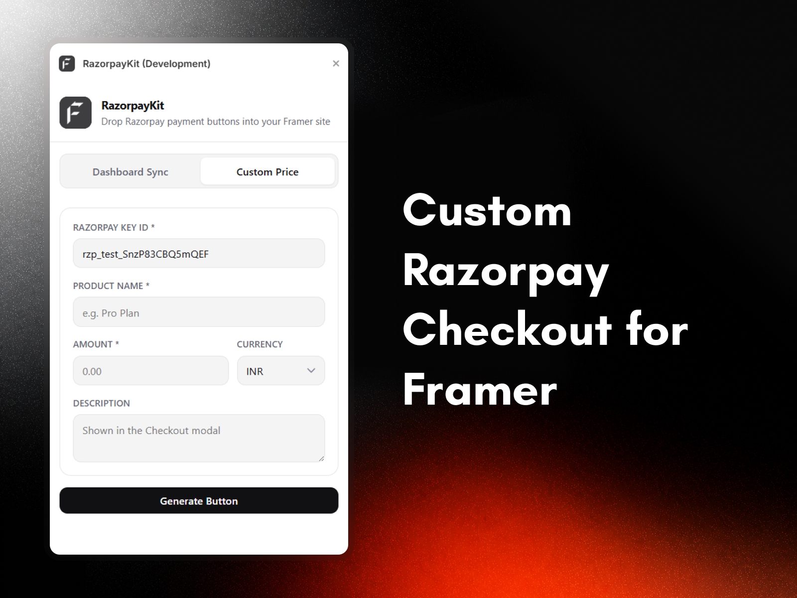 Screenshot 4 for RazorpayKit, a Framer Marketplace plugin by FeCommerce.