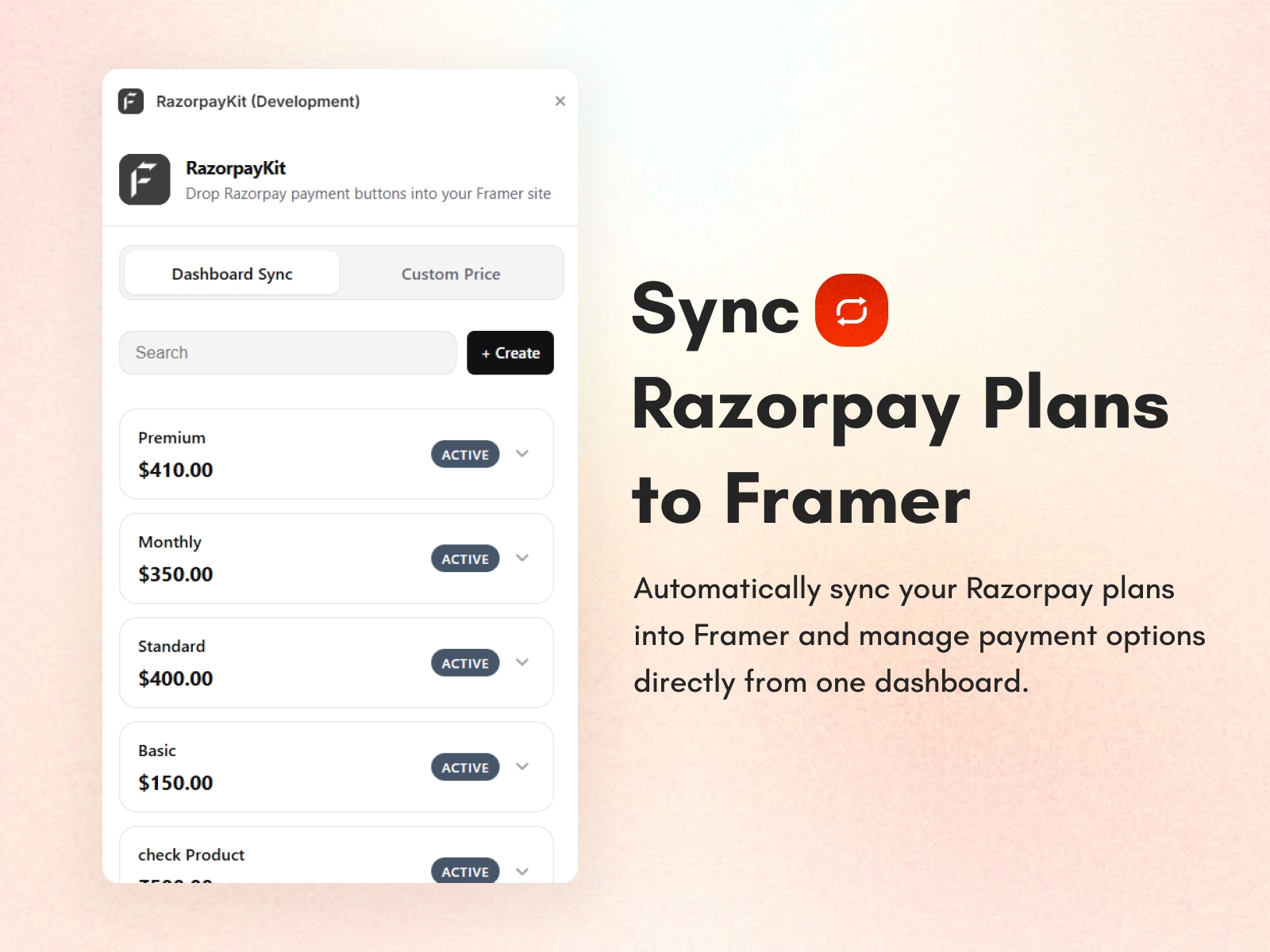 Thumbnail 2 for RazorpayKit, a Framer Marketplace template by FeCommerce.