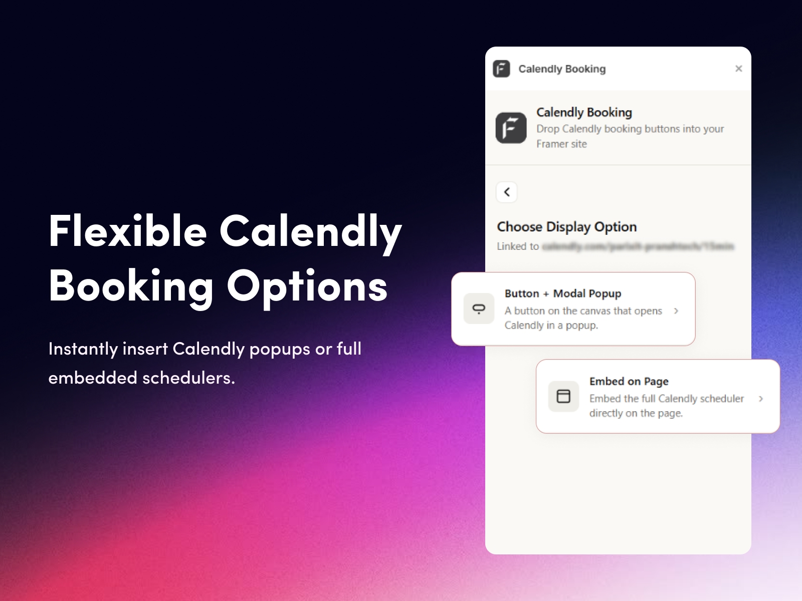 Thumbnail 2 for Calendly Booking, a Framer Marketplace template by FeCommerce.