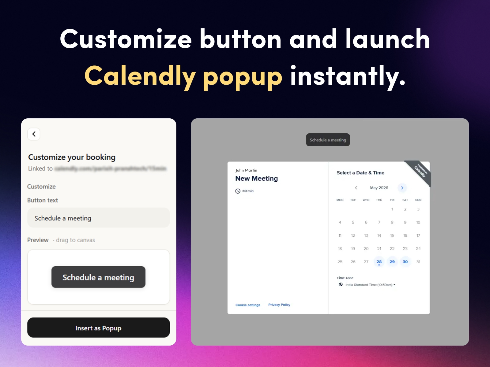 Screenshot 3 for Calendly Booking, a Framer Marketplace plugin by FeCommerce.