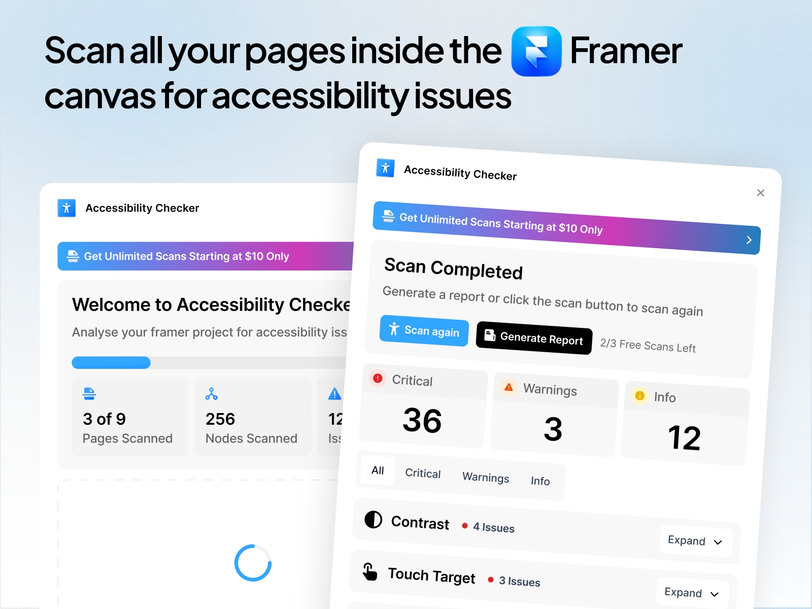 Thumbnail 2 for Accessibility Checker, a Framer Marketplace template by Atif Sajjad Abbasi.