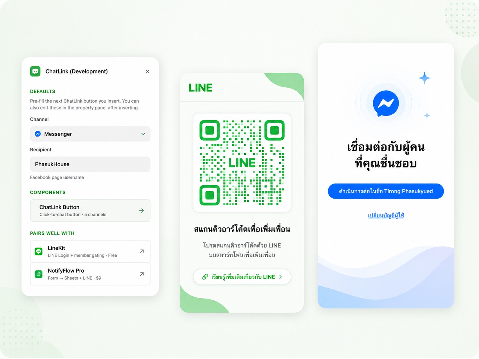 Thumbnail 2 for ChatLink, a Framer Marketplace plugin by Trirong Phasukyued.