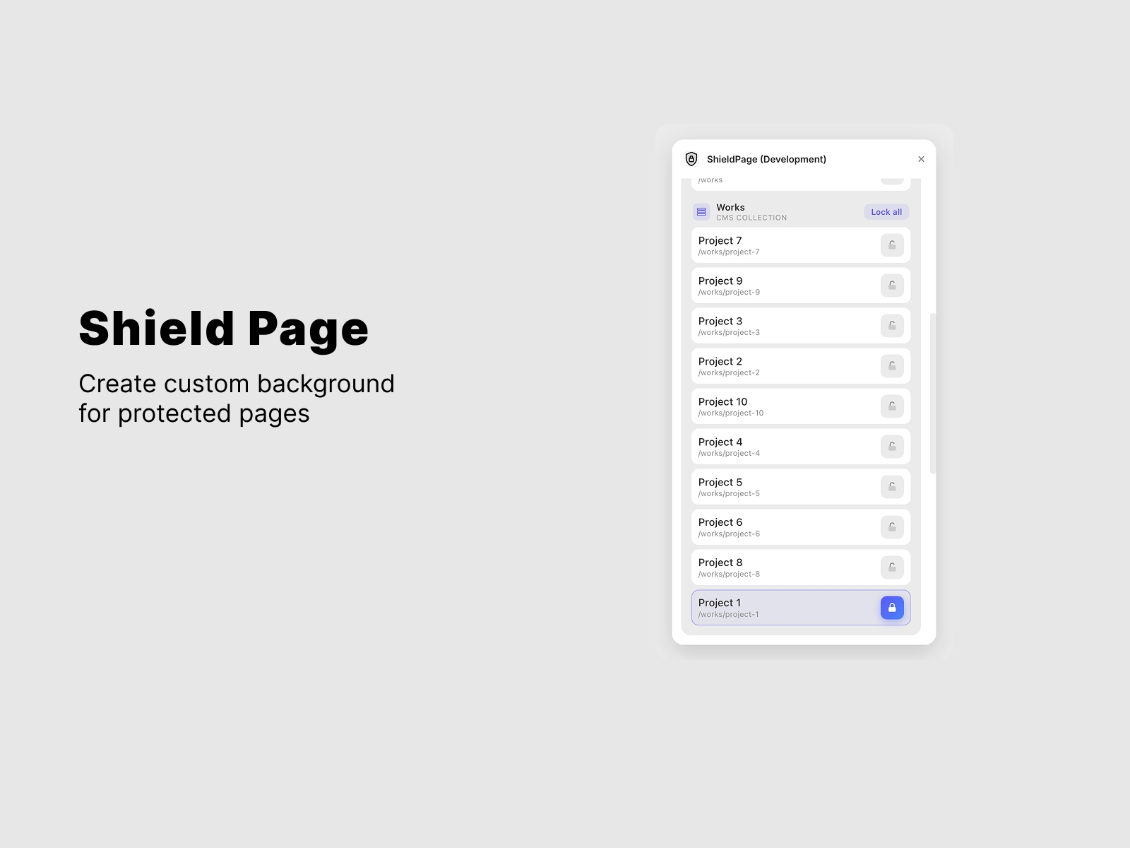 Thumbnail 2 for ShieldPage, a Framer Marketplace template by Vasile Tiplea.