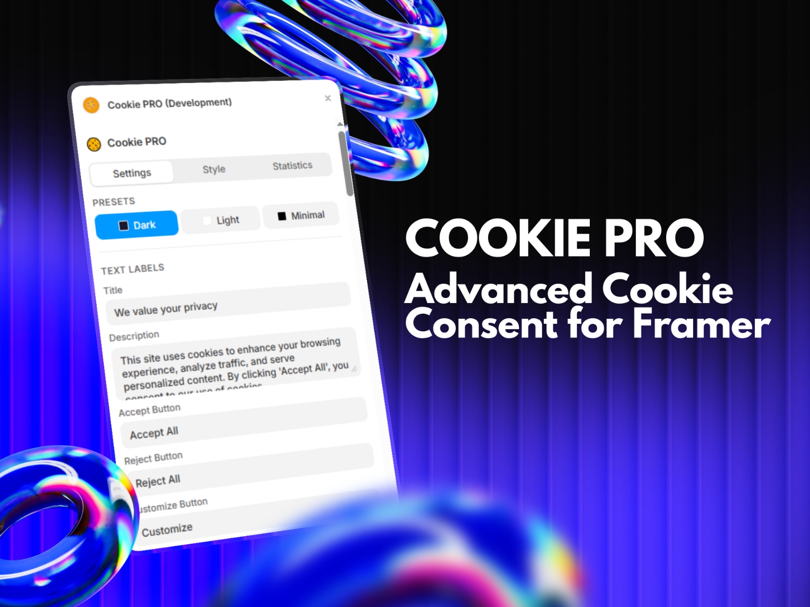 Thumbnail 1 for Cookie PRO, a Framer Marketplace template by Framora Studio .