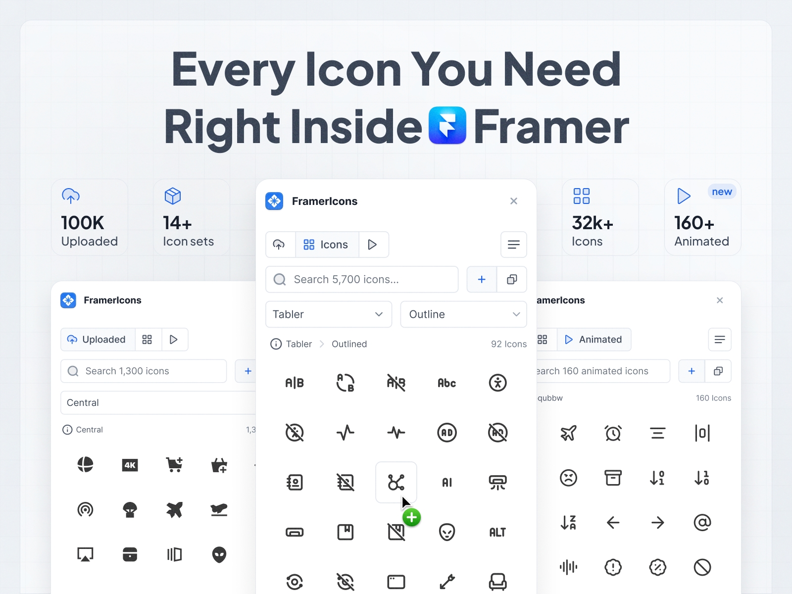 Thumbnail 1 for Iconited, a Framer Marketplace template by FramerIcons.