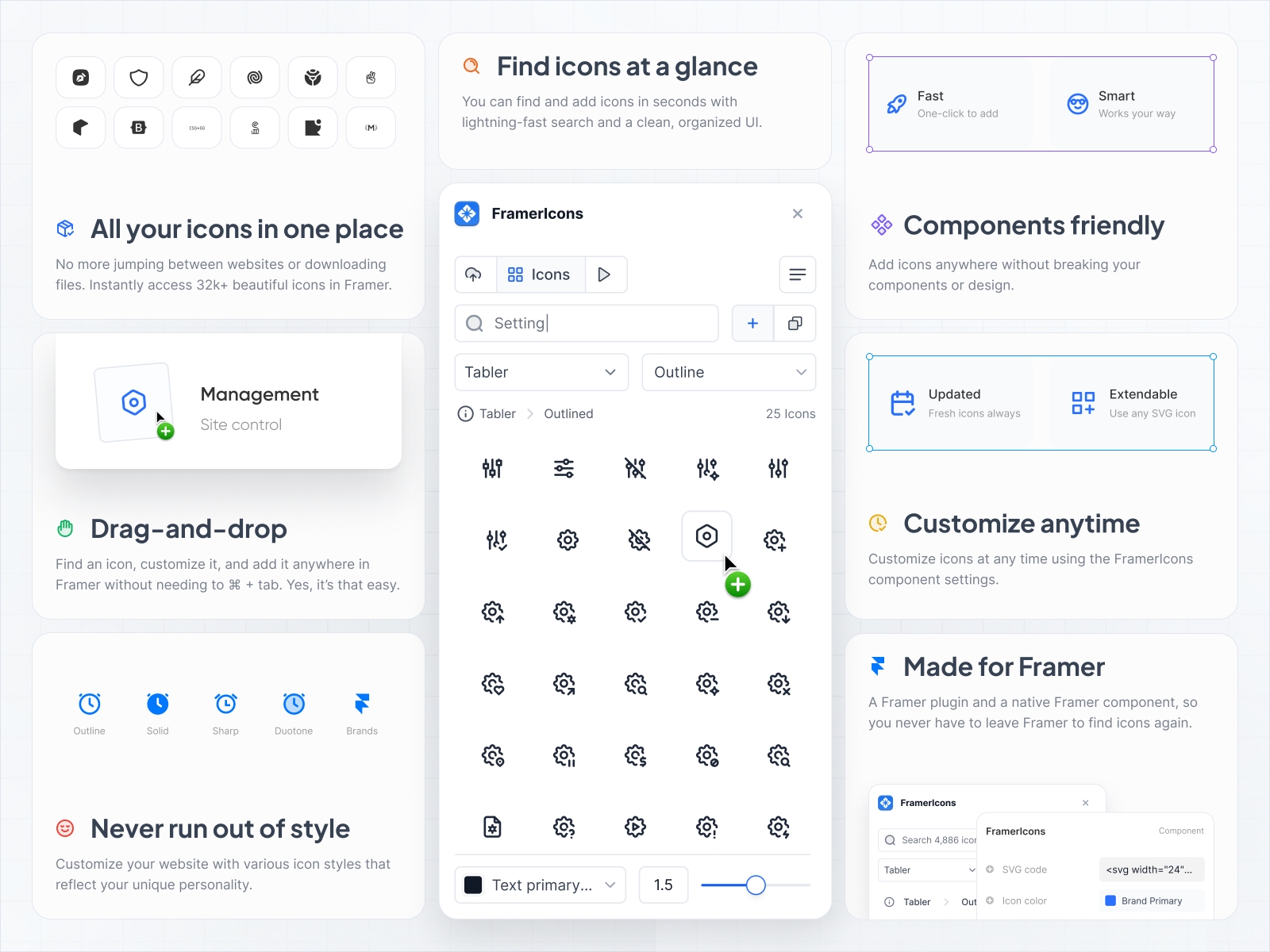 Screenshot 4 for Iconited, a Framer Marketplace plugin by FramerIcons.