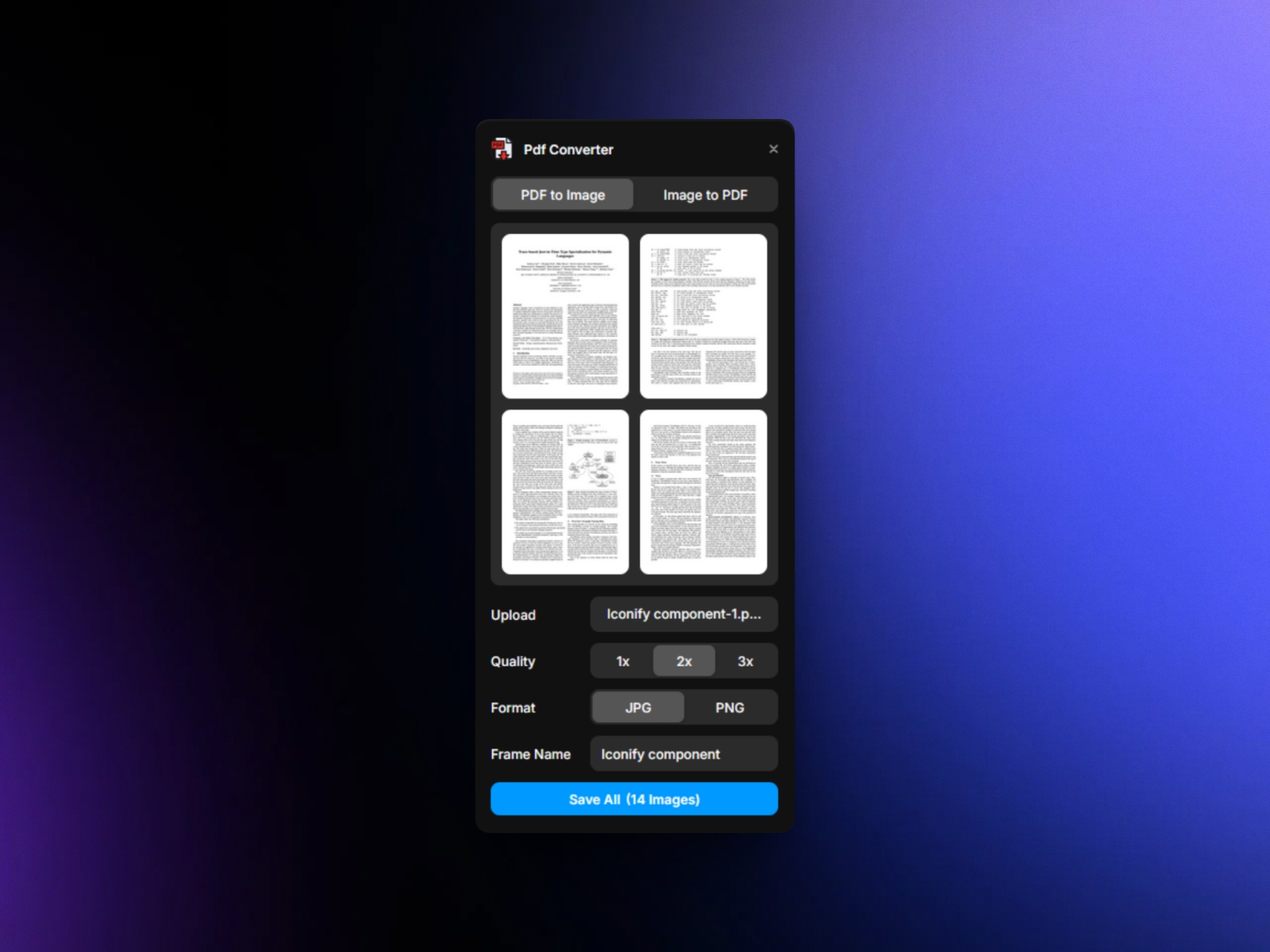 Thumbnail 1 for Pdf Converter, a Framer Marketplace plugin by Arun Raj.