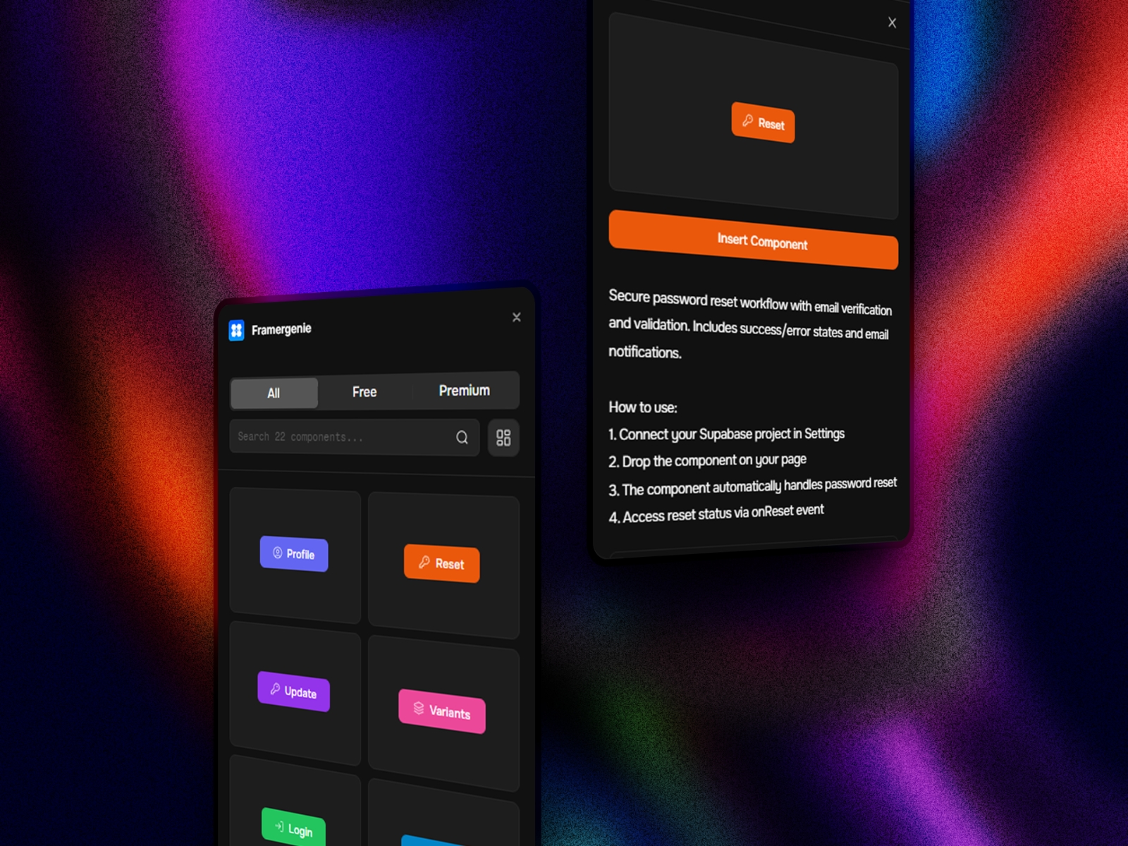 Thumbnail 2 for Framergenie, a Framer Marketplace template by Kayode.