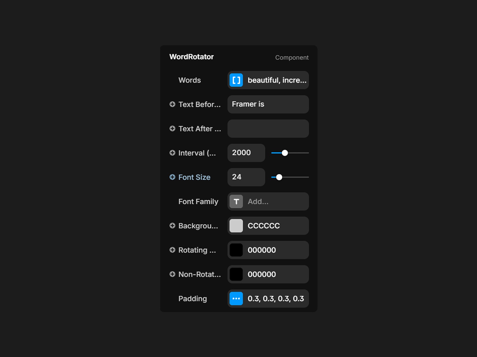 Thumbnail 2 for Word Rotator, a Framer Marketplace template by Rodrigo Teixeira.