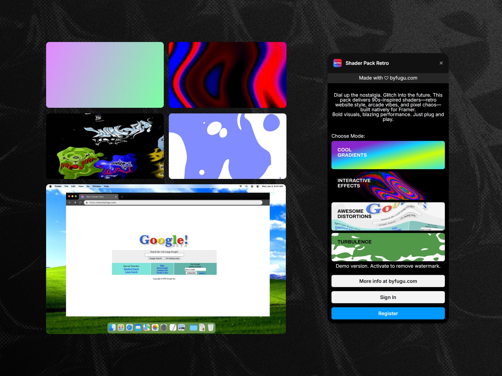 Screenshot 2 for Shader Pack Retro, a Framer Marketplace plugin by byfugu.com.