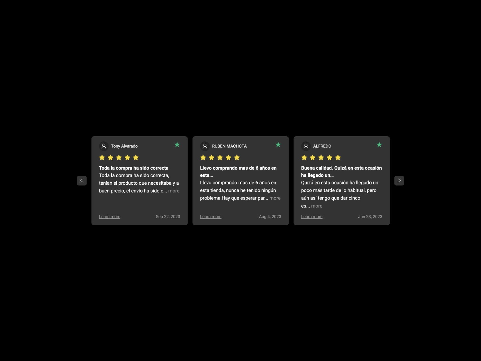 Screenshot 3 for Trustpilot Reviews, a Framer Marketplace plugin by Kirill Tereshchenko.