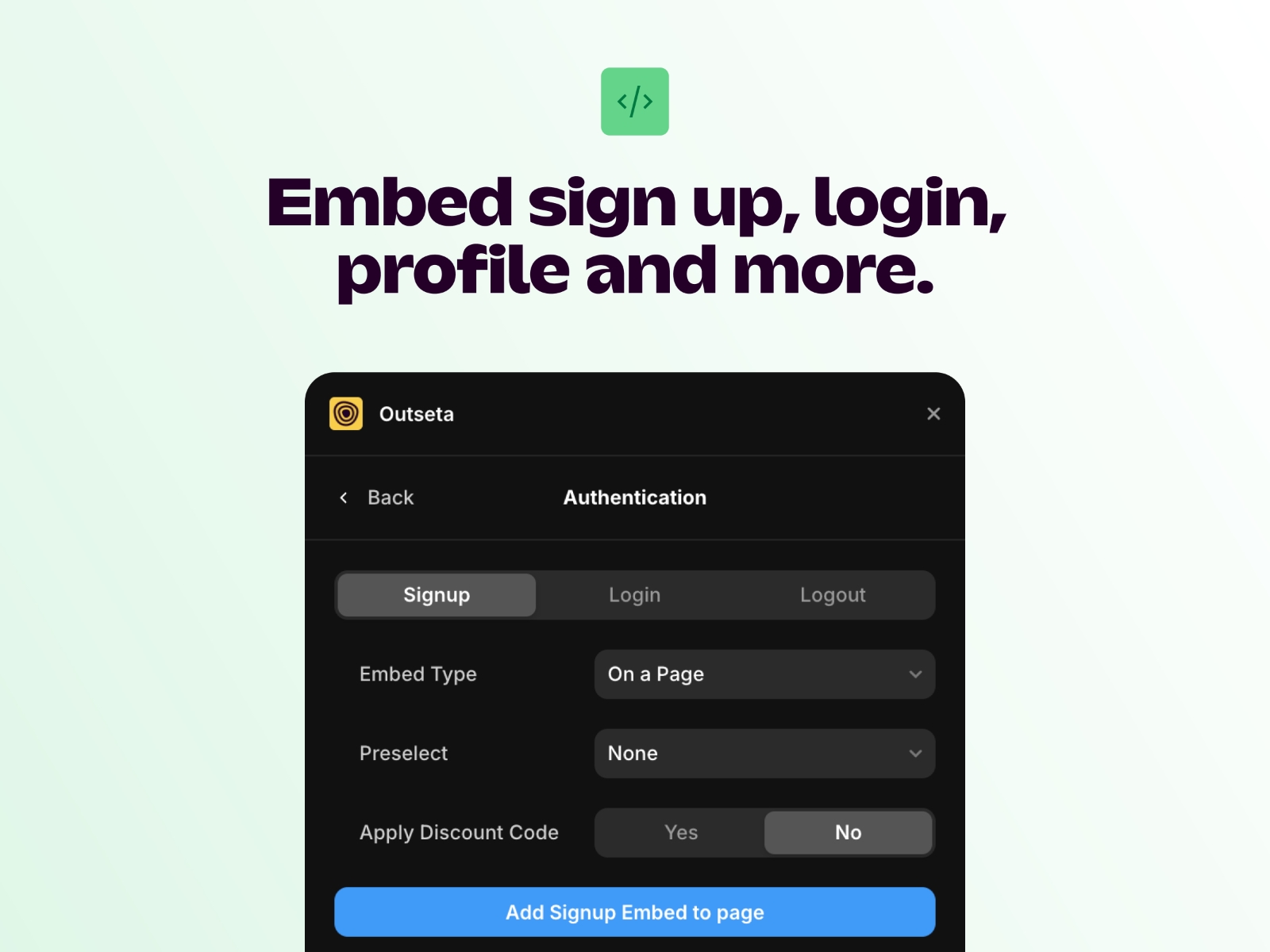 Screenshot 3 for Outseta, a Framer Marketplace plugin by Outseta.
