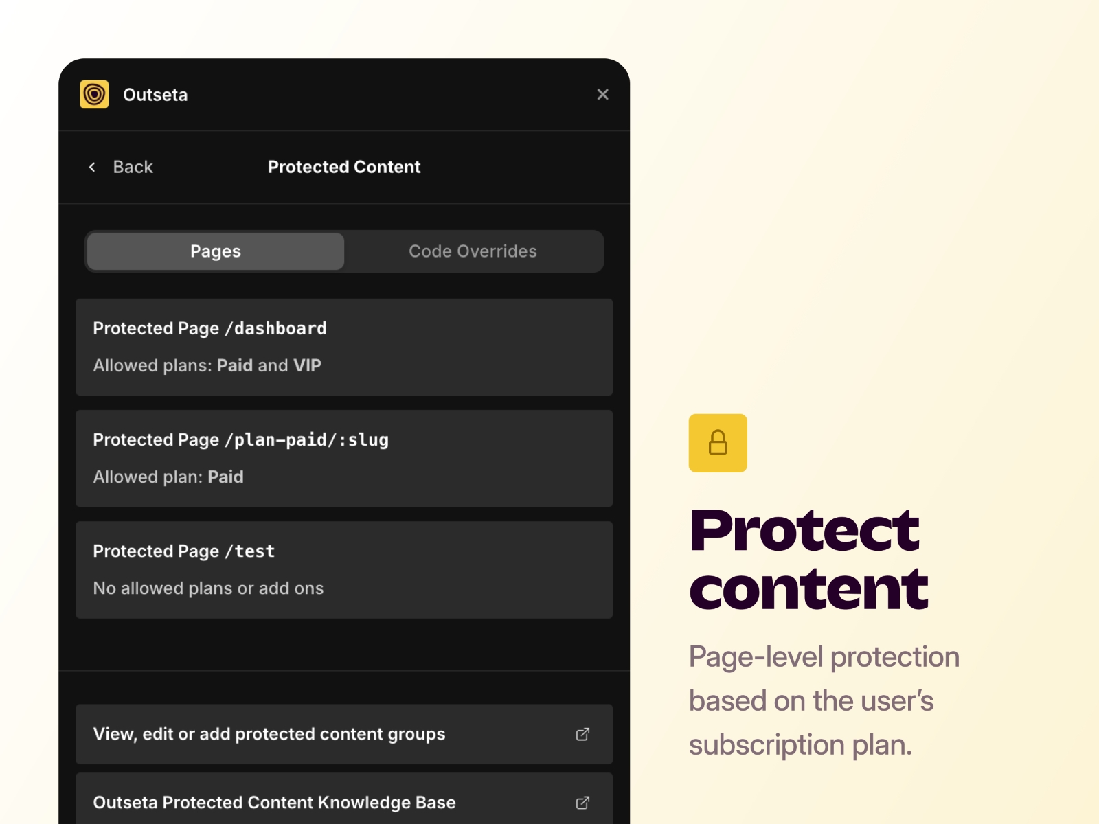 Screenshot 4 for Outseta, a Framer Marketplace plugin by Outseta.