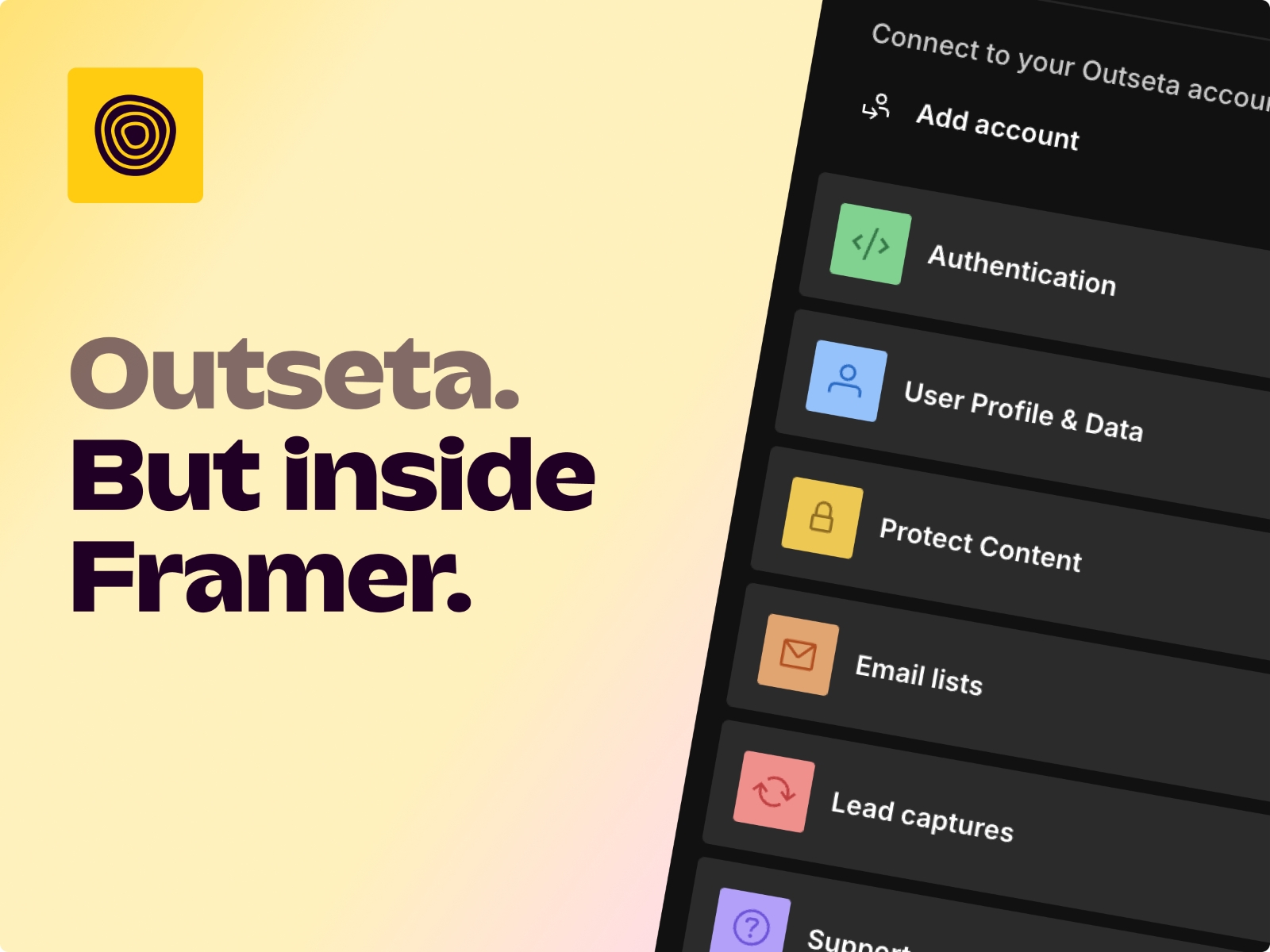 Thumbnail 1 for Outseta, a Framer Marketplace template by Outseta.