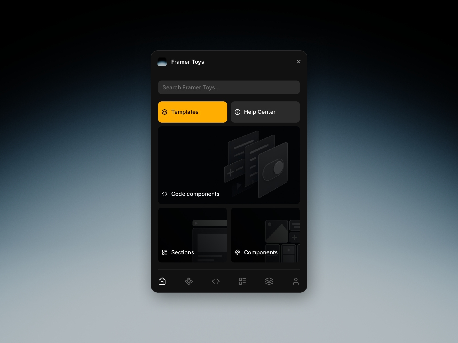 Thumbnail 1 for Framer Toys, a Framer Marketplace plugin by Freaks.