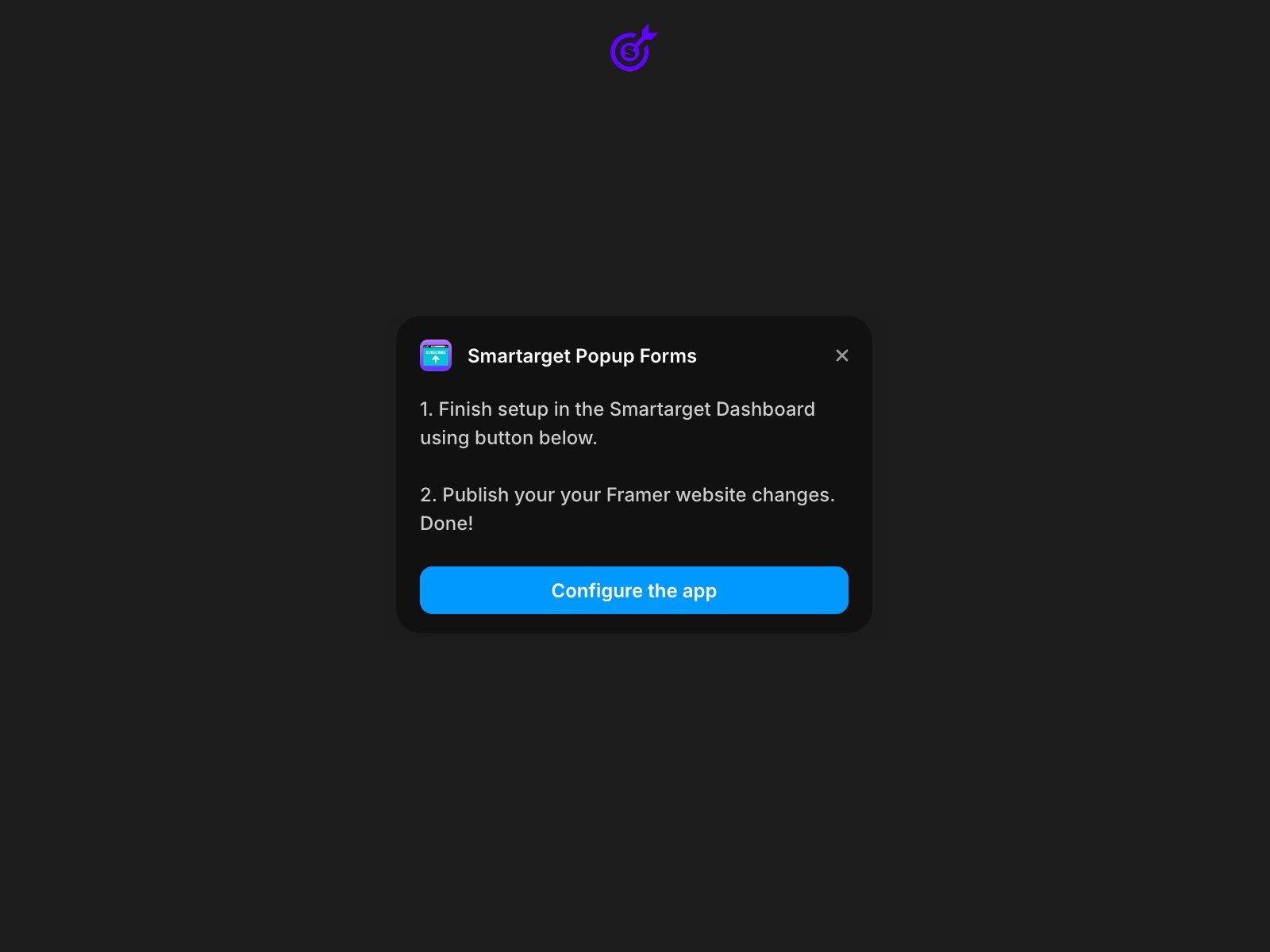 Screenshot 3 for Smartarget Popup Forms, a Framer Marketplace plugin by Smartarget.