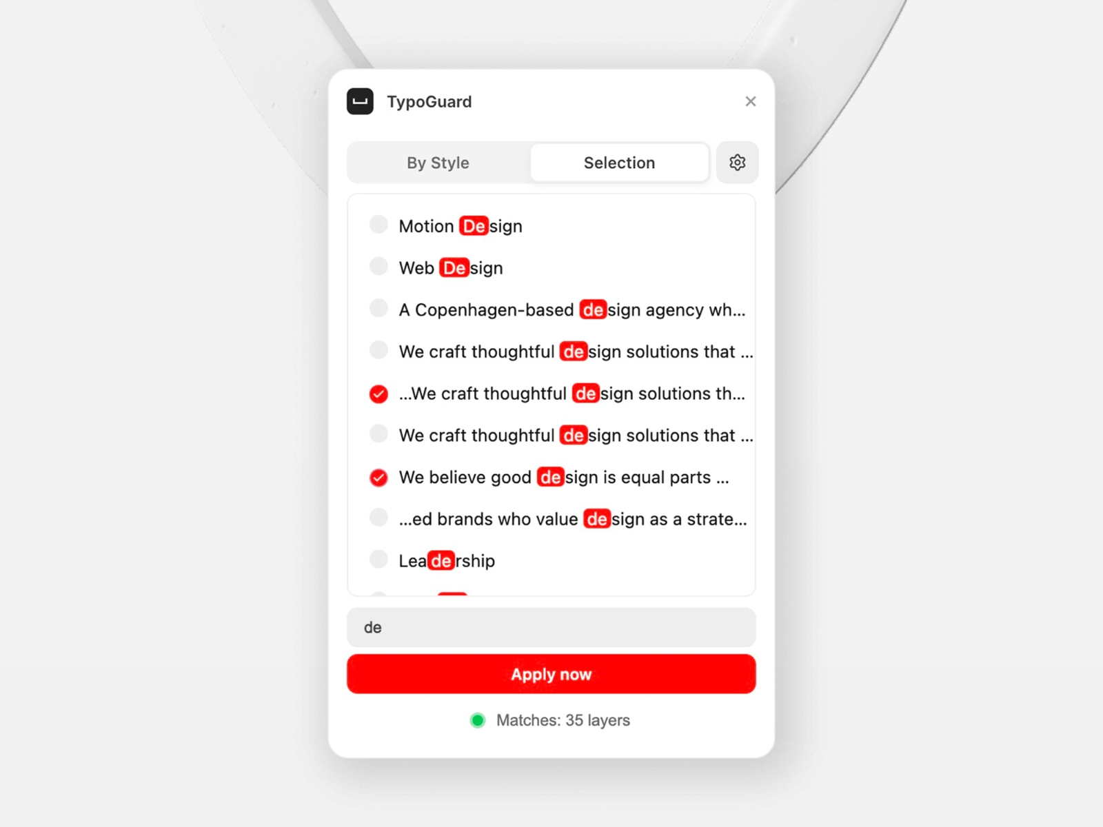 Screenshot 3 for TypoGuard, a Framer Marketplace plugin by Freaks.