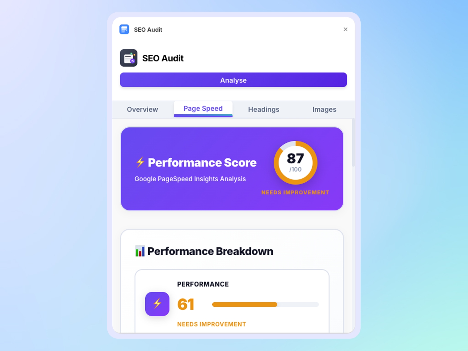 Thumbnail 2 for SEO Audit, a Framer Marketplace template by Pixels Design.