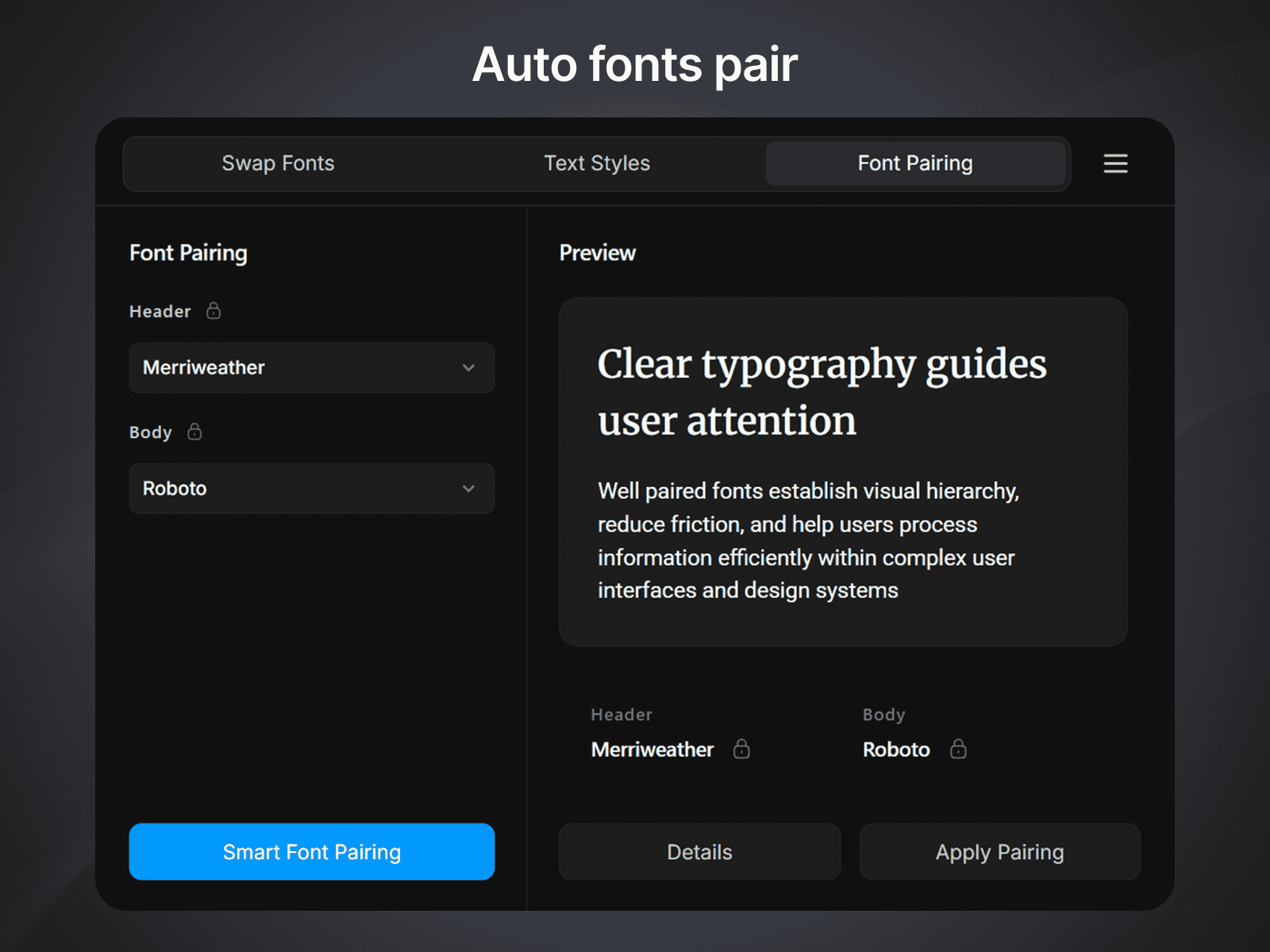Screenshot 4 for Fontwise, a Framer Marketplace plugin by Saeef.