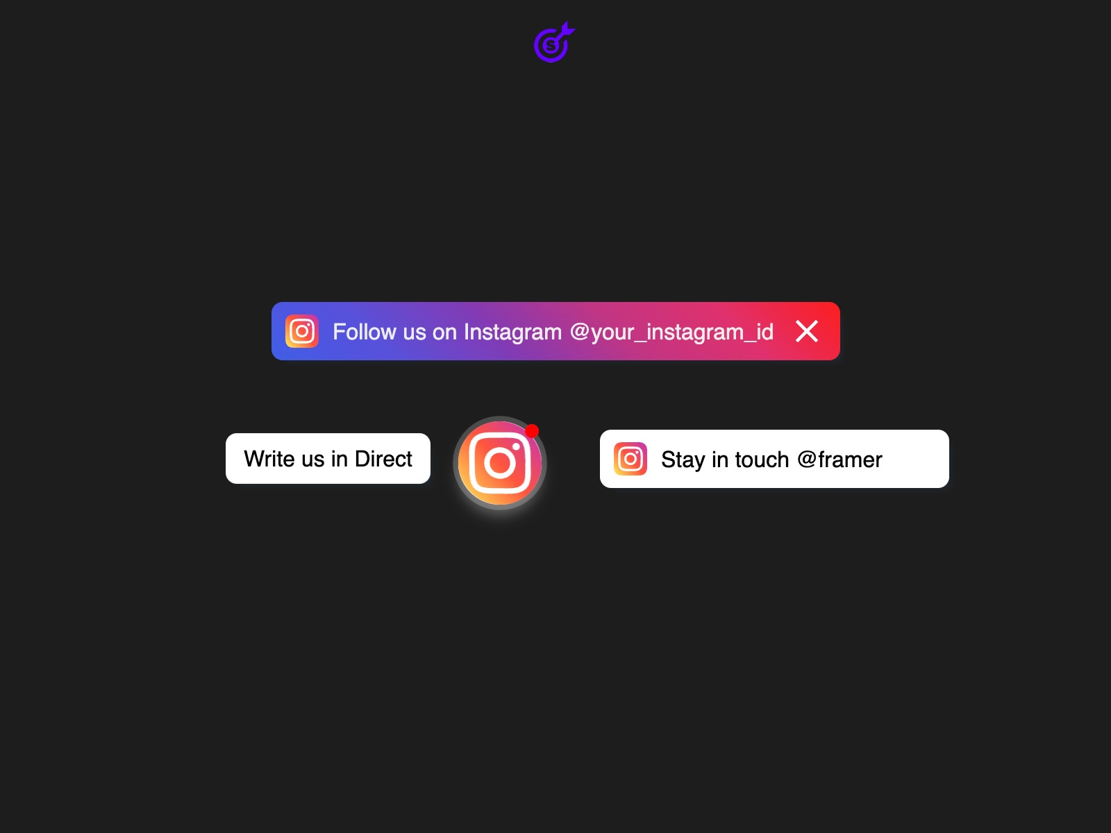 Thumbnail 1 for Instagram Follow Us, a Framer Marketplace template by Smartarget.
