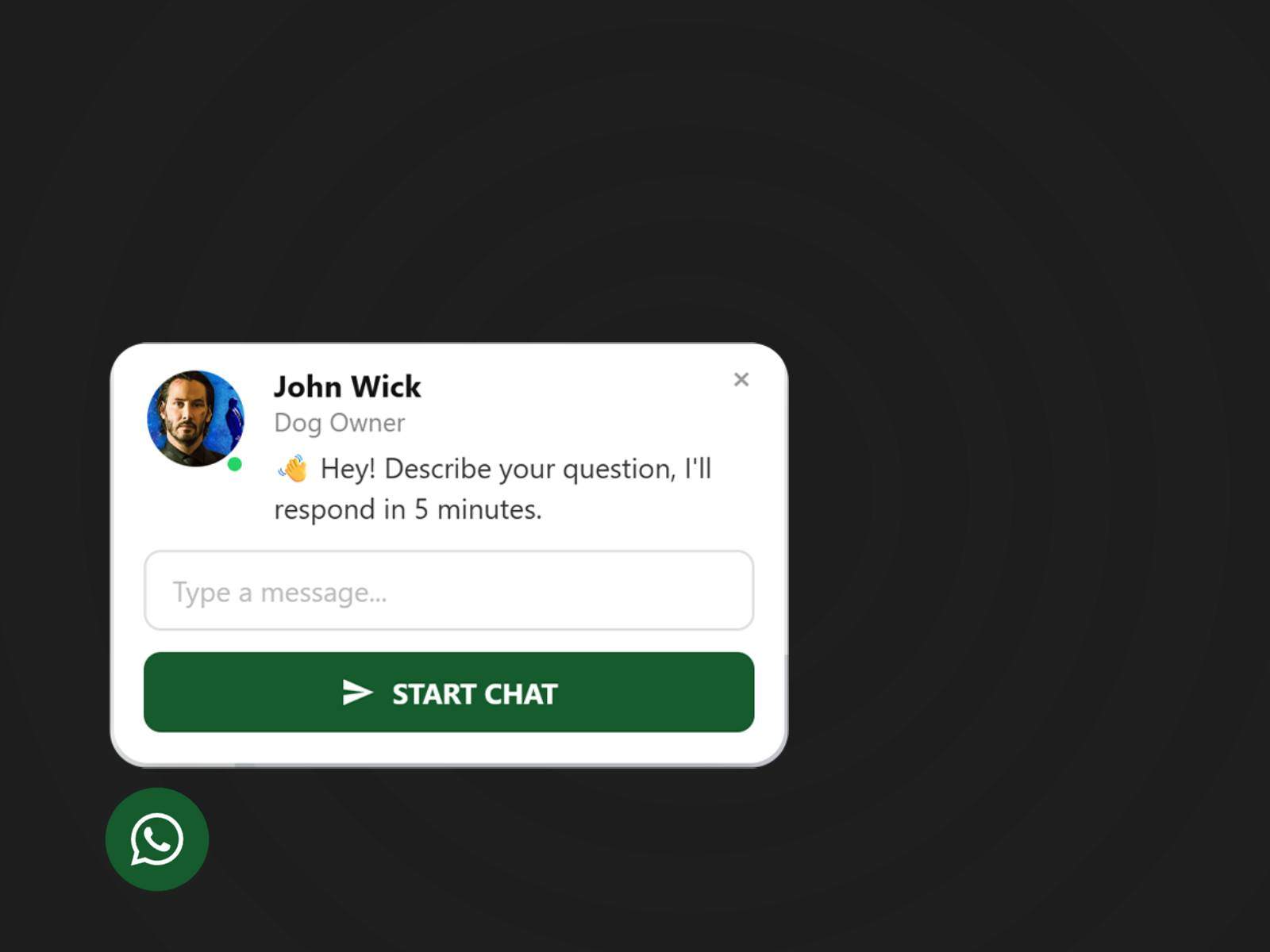 Thumbnail 1 for WhatsApp Chat Button, a Framer Marketplace template by Ekomobong Otu.