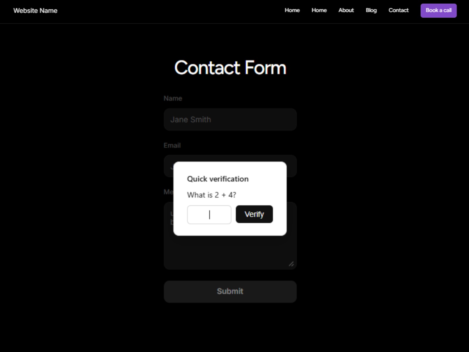 Screenshot 3 for SpamBlock, a Framer Marketplace plugin by BlueSkies Digital.