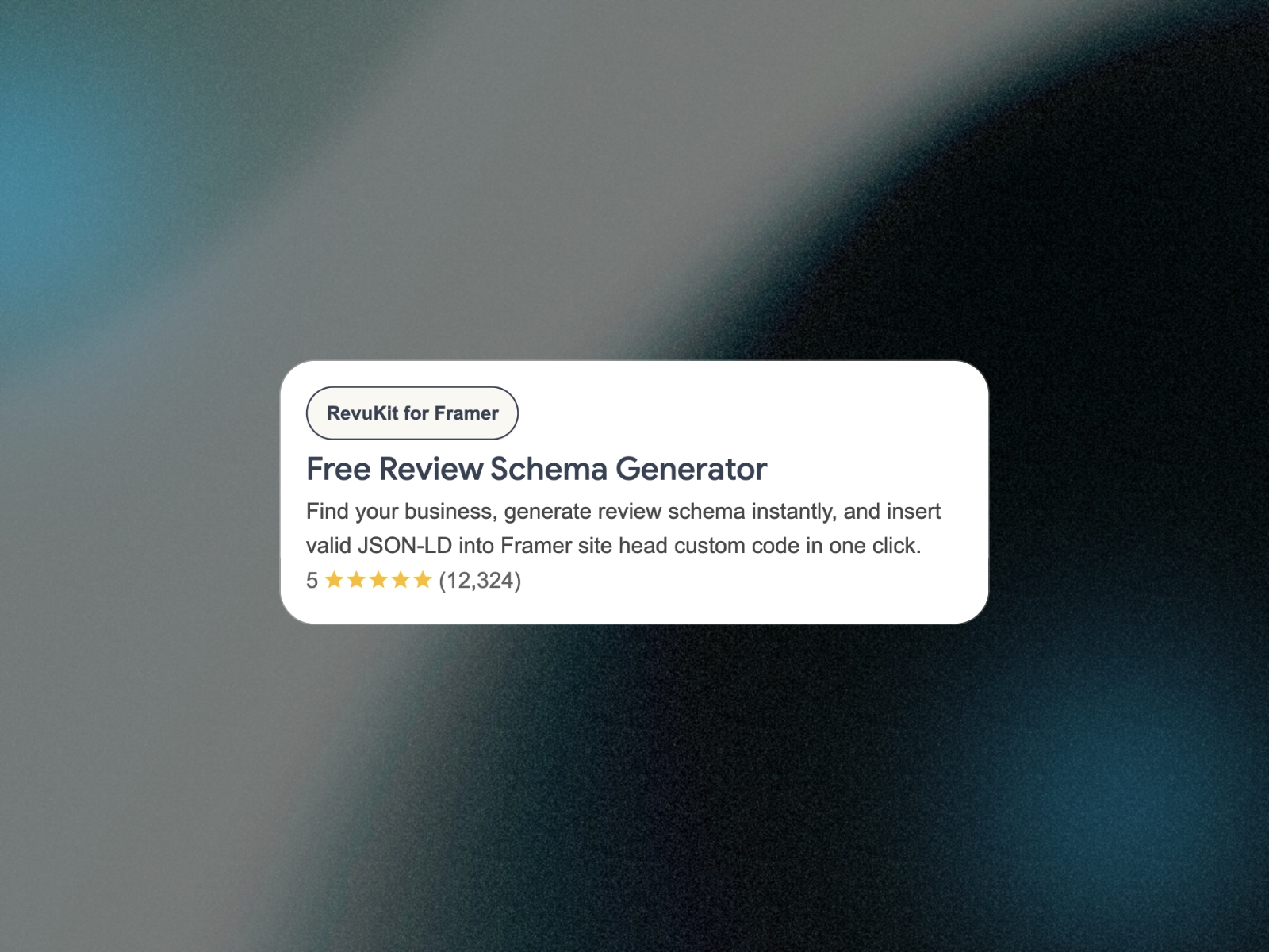 Thumbnail 1 for RevuKit Review Schema Generator, a Framer Marketplace template by RevuKit Studio.