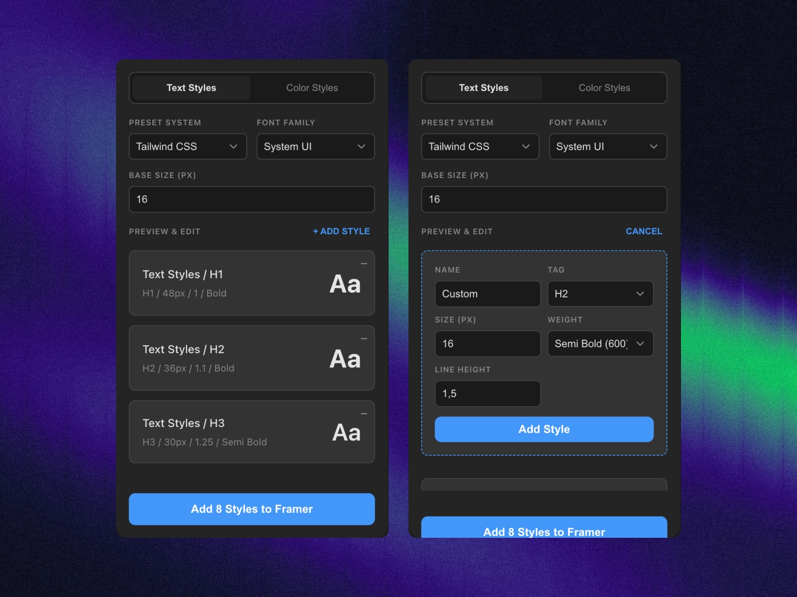 Thumbnail 1 for Complete Text and Color Styler, a Framer Marketplace template by Randy Varianda.