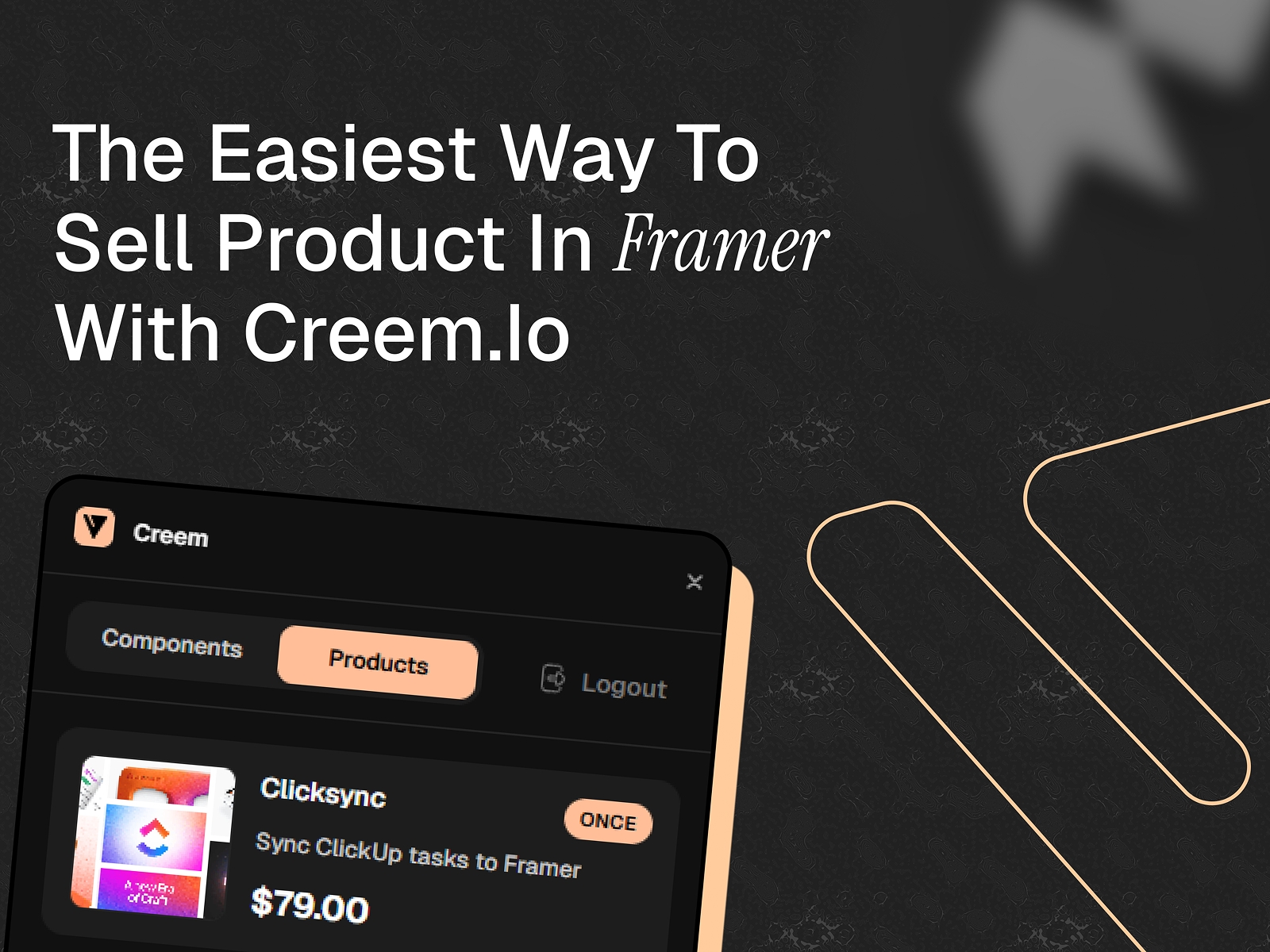 Thumbnail 1 for Creem connect, a Framer Marketplace plugin by Kayode.