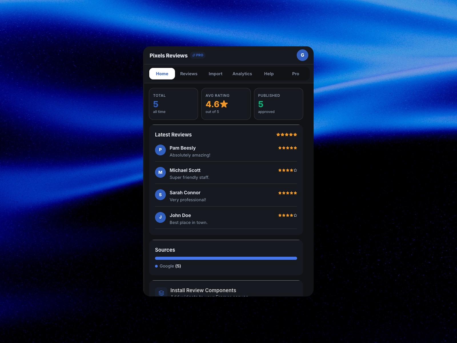 Thumbnail 1 for Pixels Reviews, a Framer Marketplace template by Pixels Design.