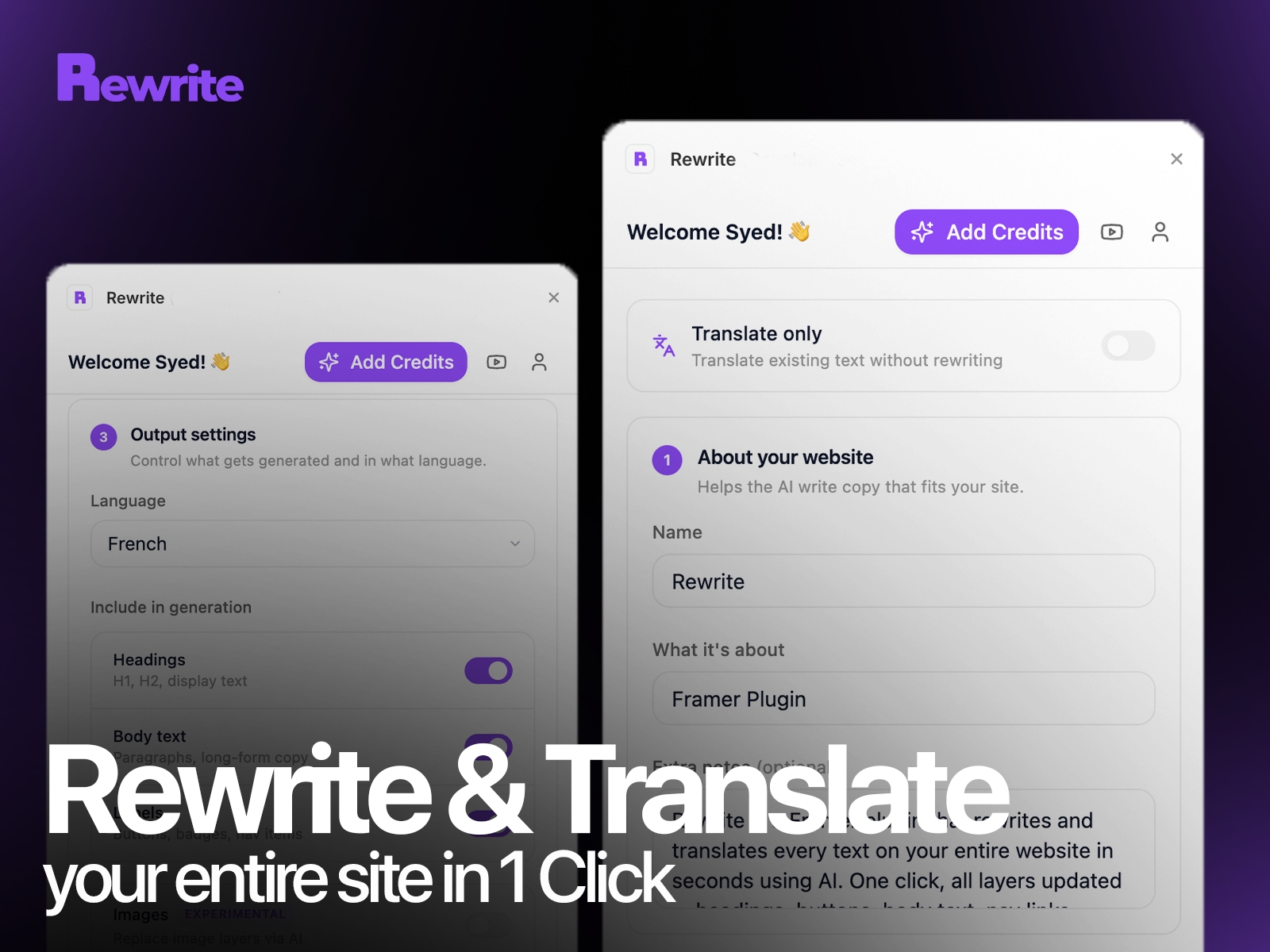 Thumbnail 2 for Rewrite, a Framer Marketplace plugin by Syed Saboor.