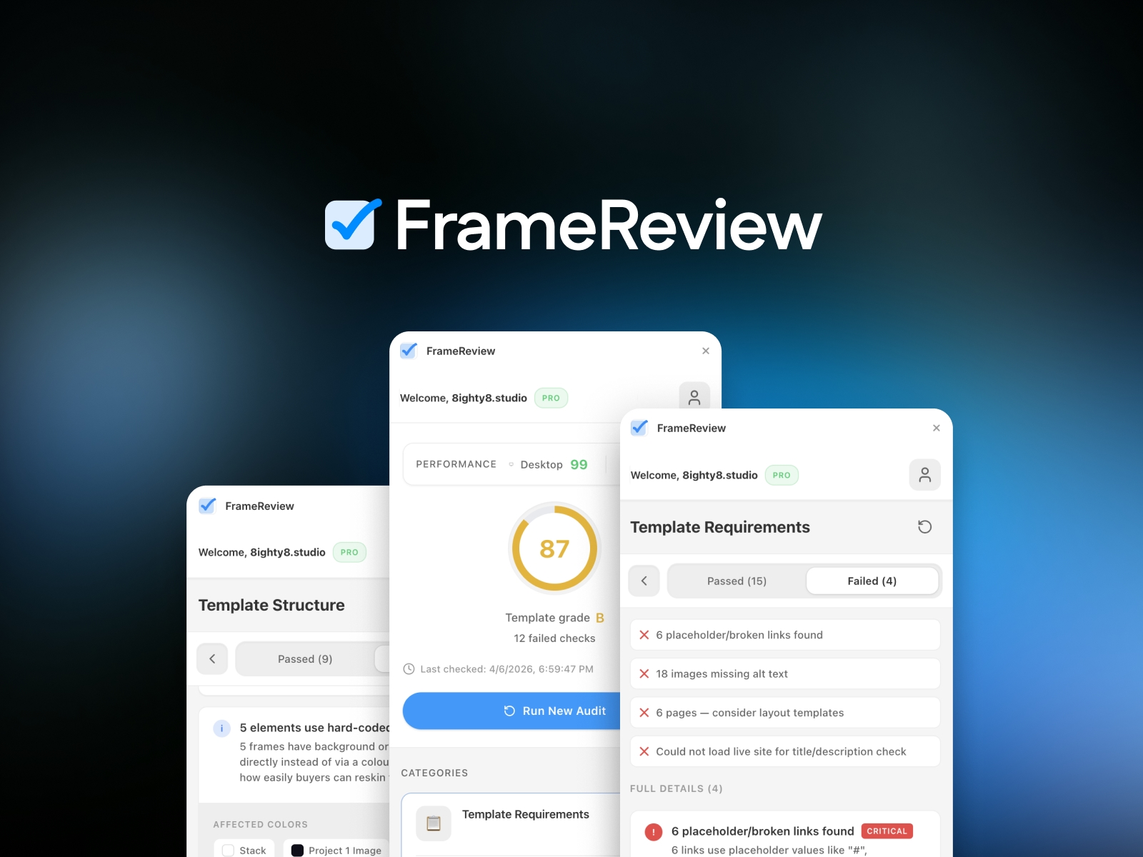 Thumbnail 1 for FrameReview, a Framer Marketplace plugin by 8ighty8.studio.