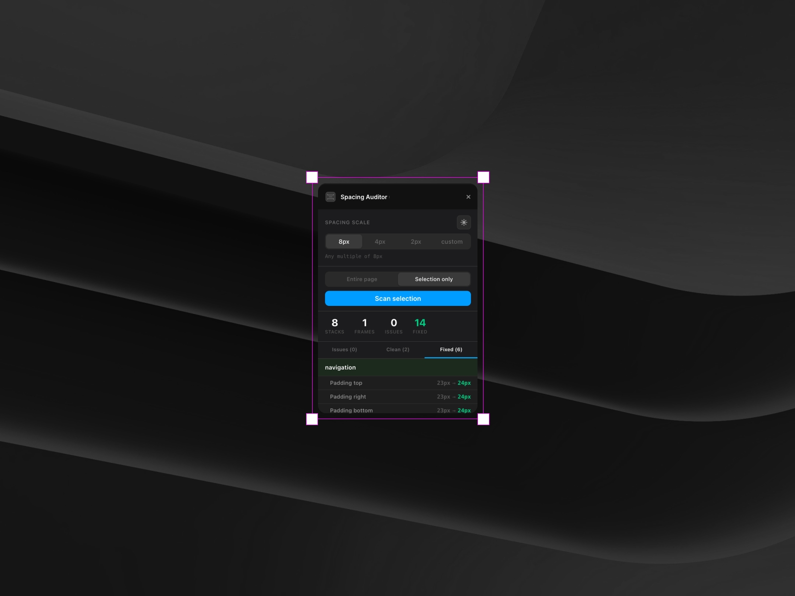 Thumbnail 2 for Spacing Auditor, a Framer Marketplace plugin by Chocolate.