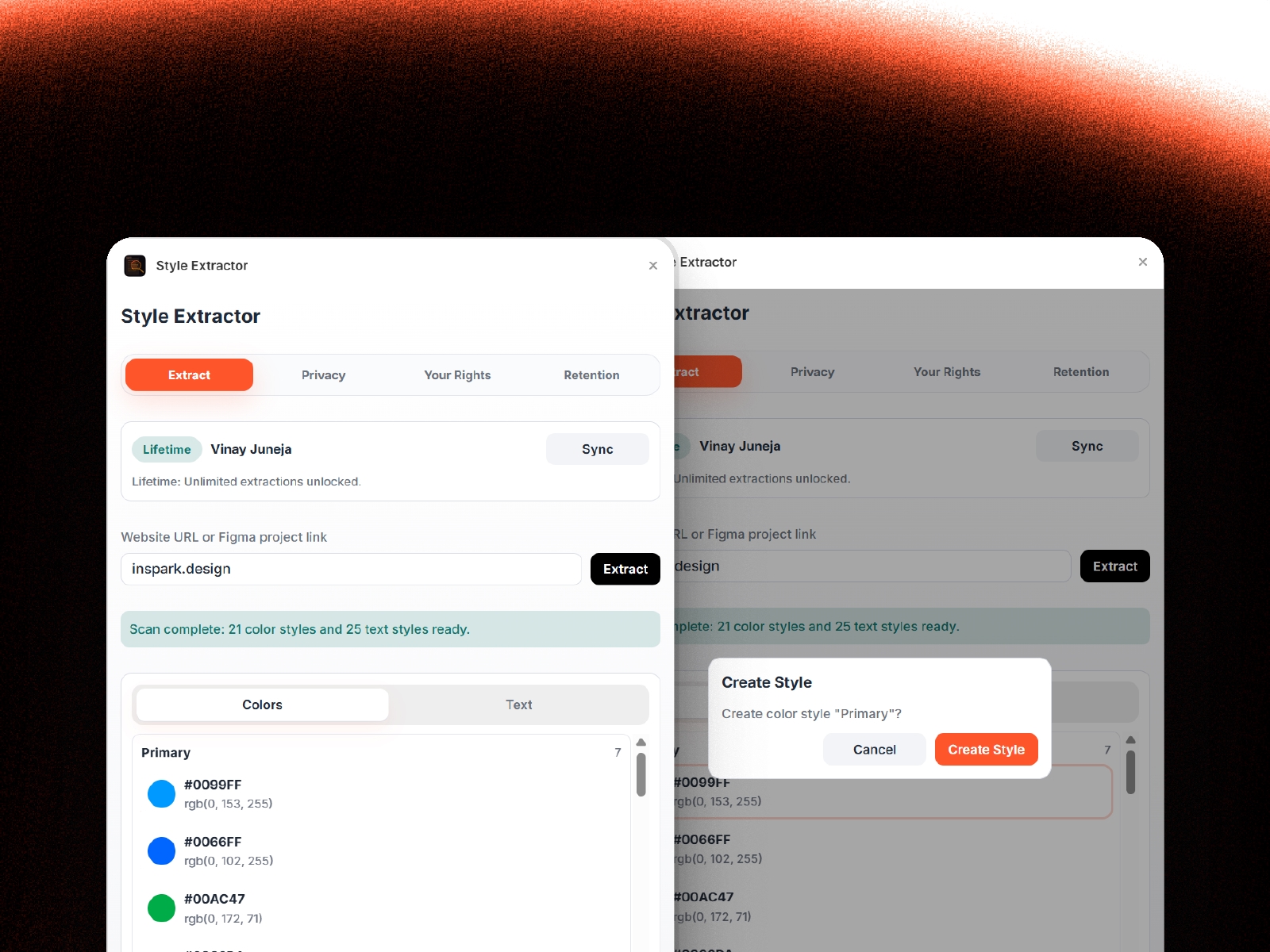Thumbnail 2 for Style Extractor, a Framer Marketplace plugin by Vinay Juneja.