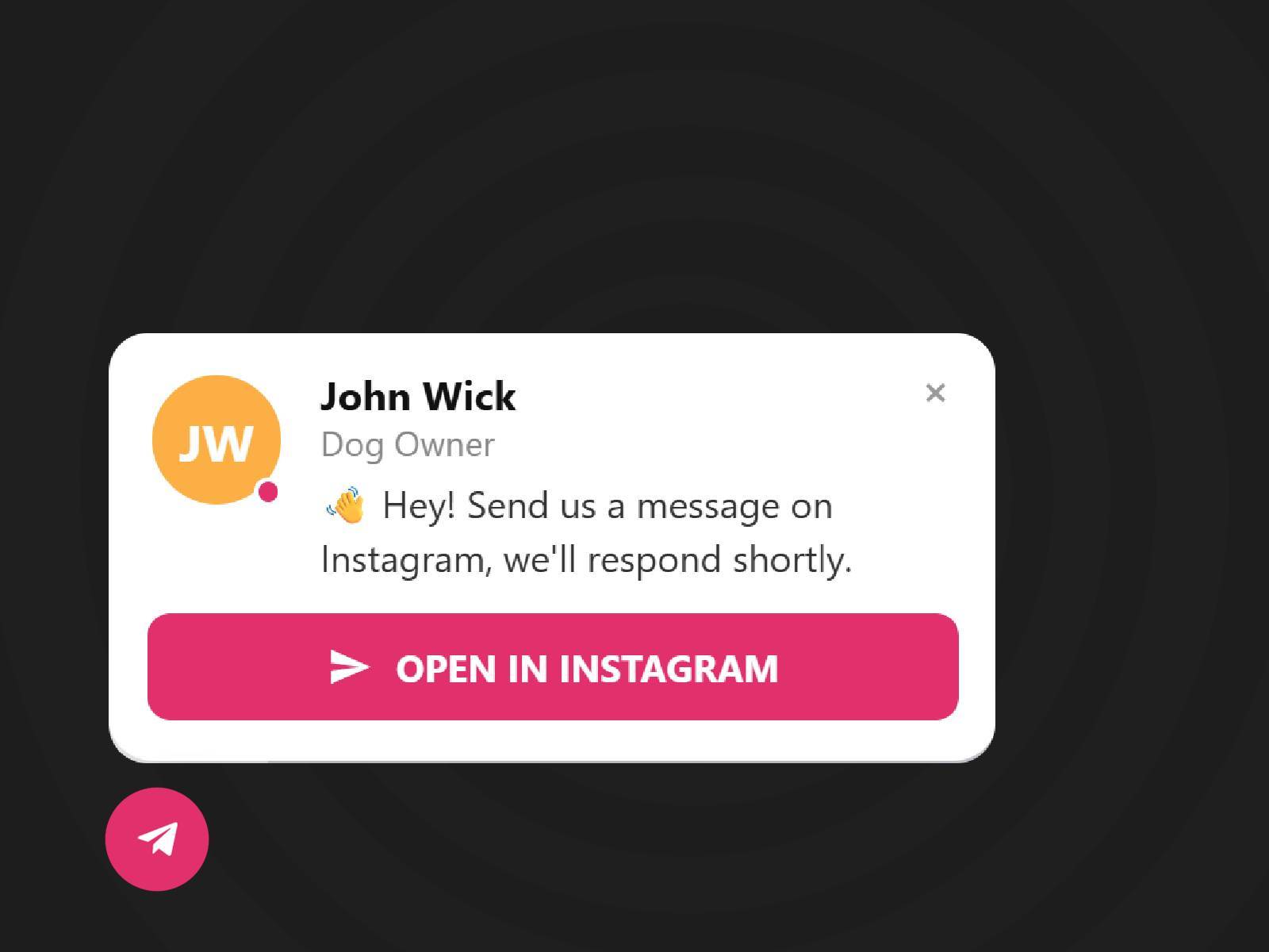 Thumbnail 1 for Instagram DM Button, a Framer Marketplace template by Ekomobong Otu.