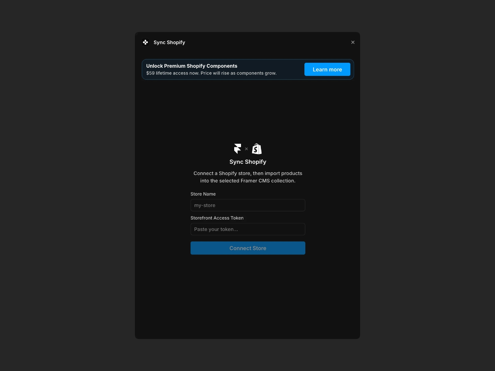Thumbnail 1 for Sync Shopify, a Framer Marketplace template by V2SPACE.