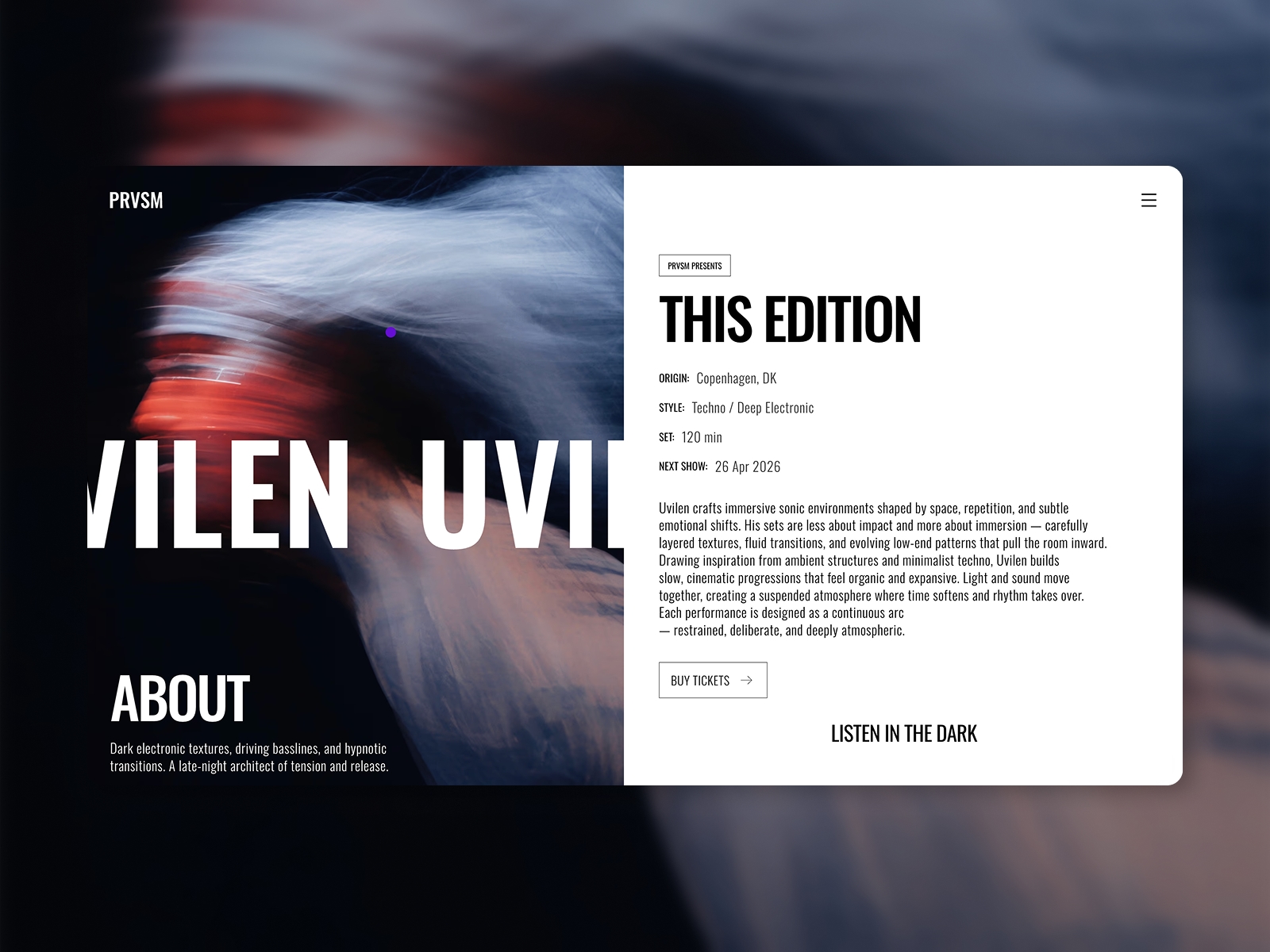 Screenshot 4 for PRVSM, a Framer Marketplace template by Magdalena Wołowiec.