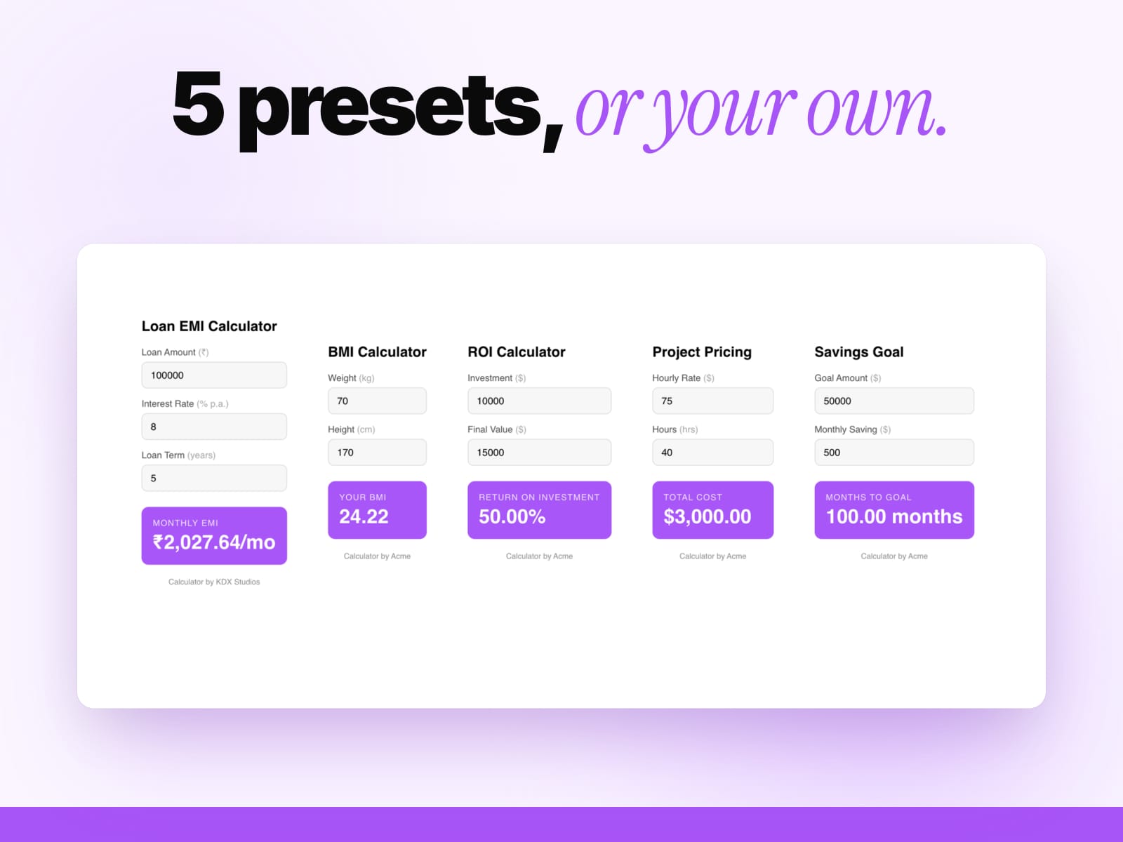 Calculator Builder