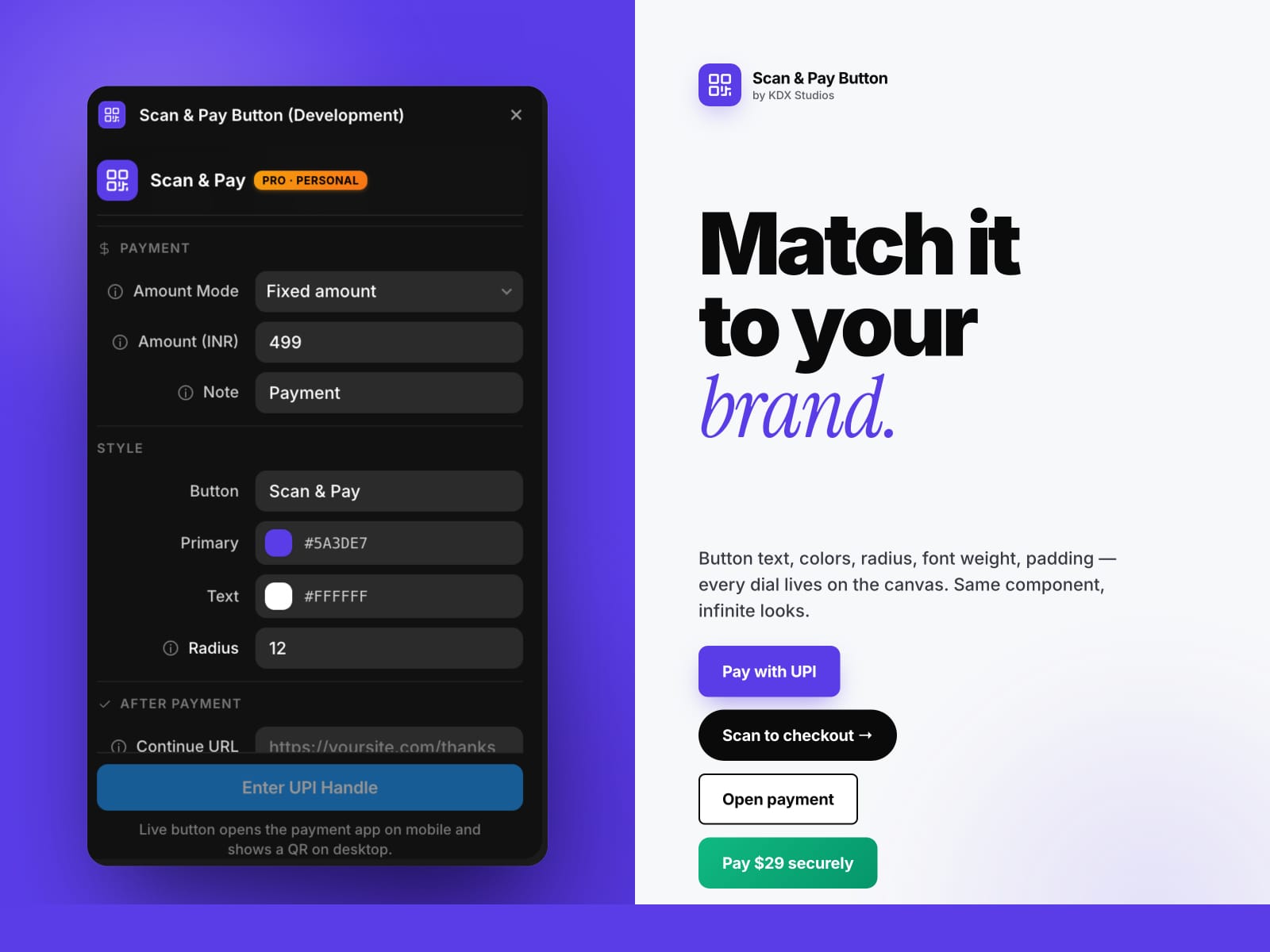 Scan & Pay Button