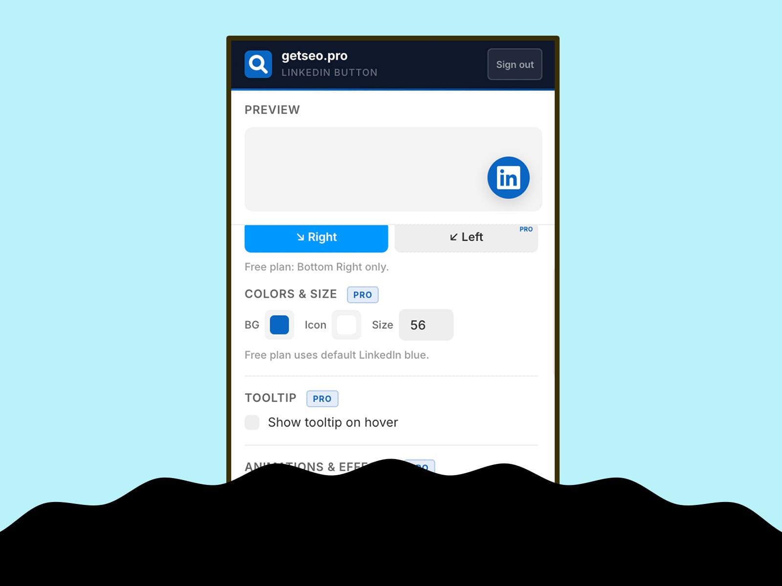 LinkedIn Button by getseo.pro