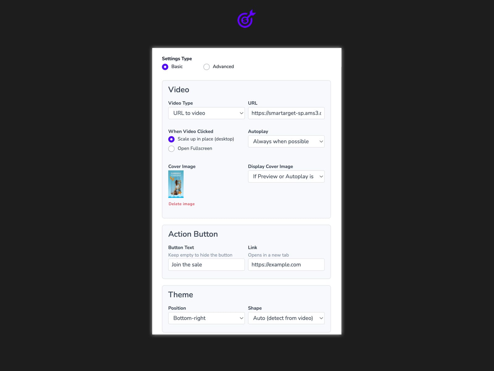 Smartarget Video Widget