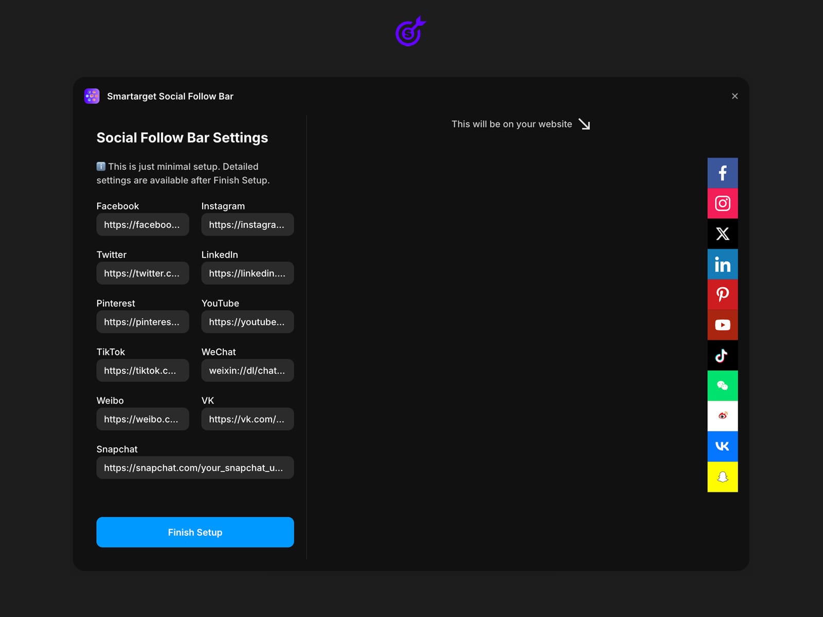 Social Follow Bar Icons